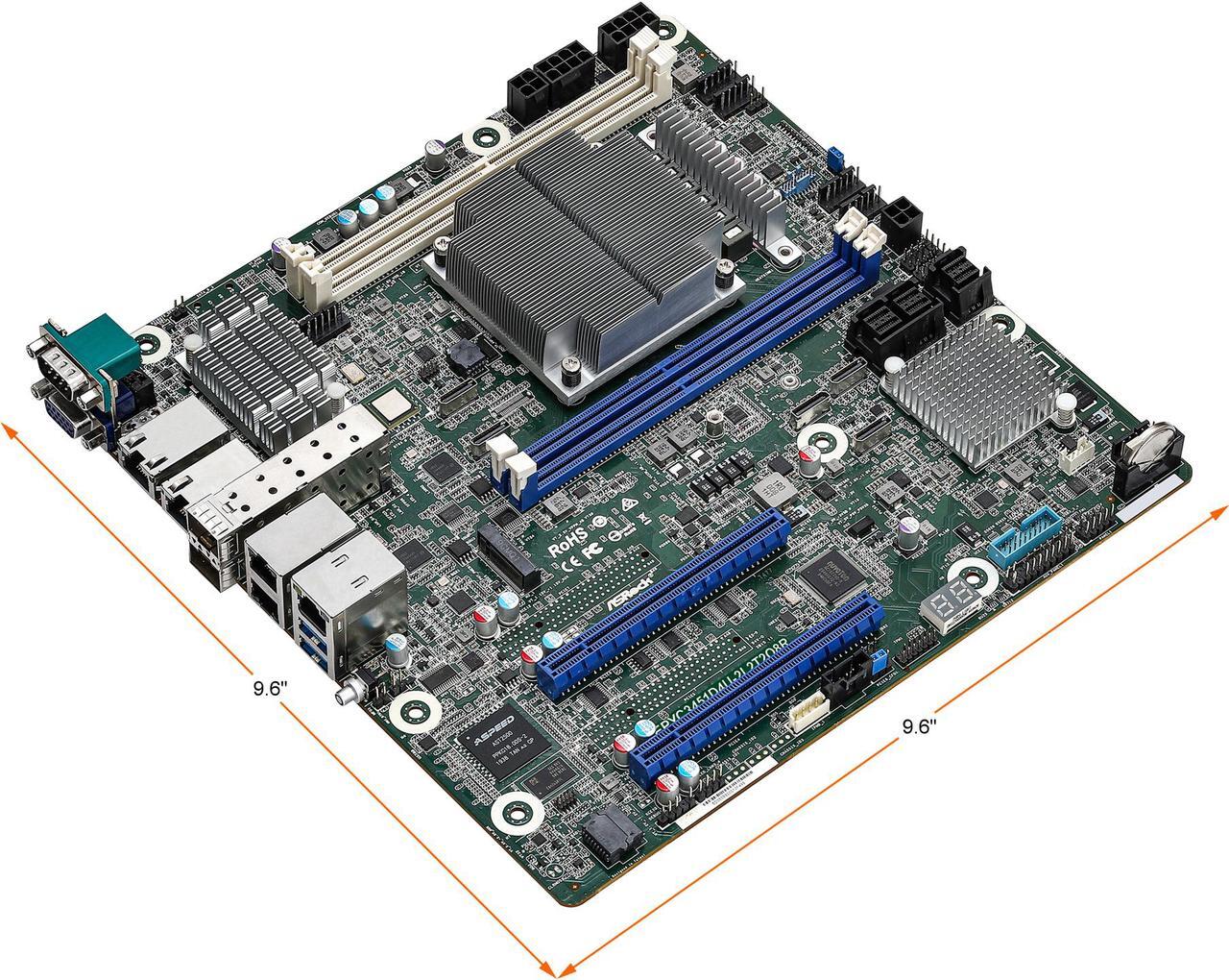Alt view image 4 of 6 - AsRock Rack EPYC3451D4U-2L2T2O8R Micro-ATX Server Motherboard AMD EPYC Embedded 3451 SoC SP4