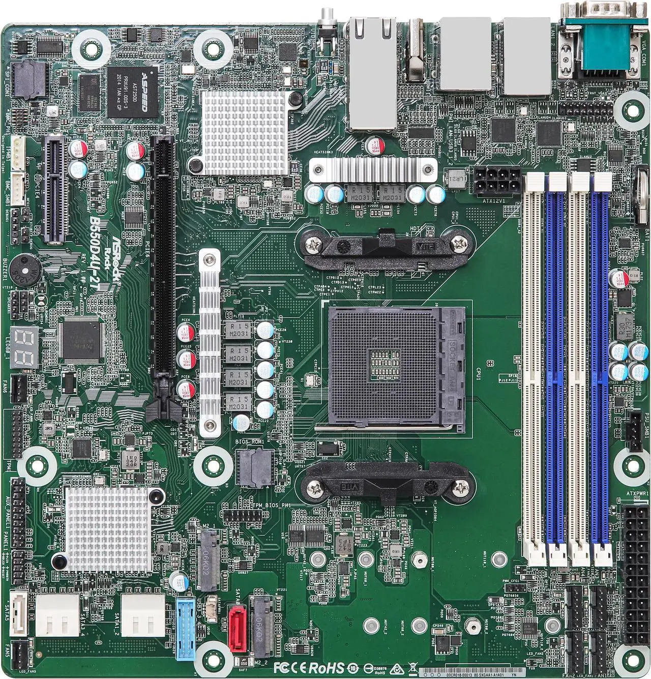 Main image of AsRock Rack B550D4U-2T mATX Server Motherboard Single Single Socket AM4 (PGA1331) AMD Ryzen 5000, AMD B550 Dual 1GbE+10GbE