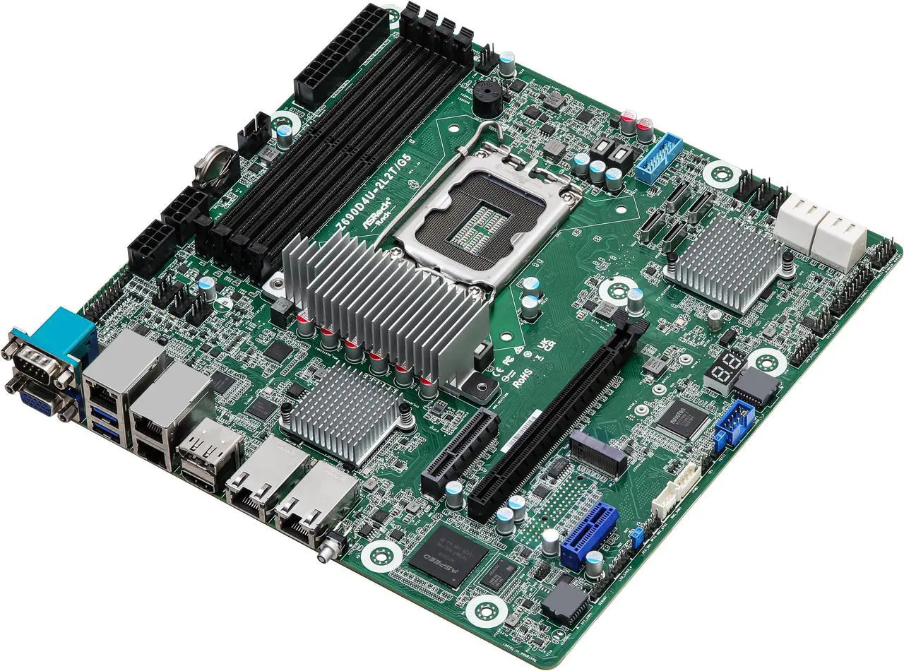 Alt view image 2 of 4 - Asrock Rack Z690D4U-2L2T/G5 Micro-ATX Server Motherboard 14th Gen, 13th & 12th Gen Intel Core, Pentium and Celeron series processors LGA 1700 Dual 10GbE PCIe Gen5.0