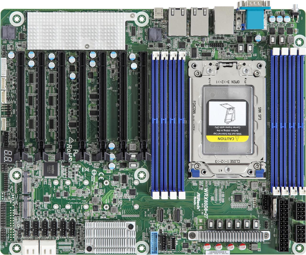 Alt view image 3 of 3 - AsRock Rack WRX80D8-2T ATX Server Motherboard Socket sWRX8 AMD WRX80