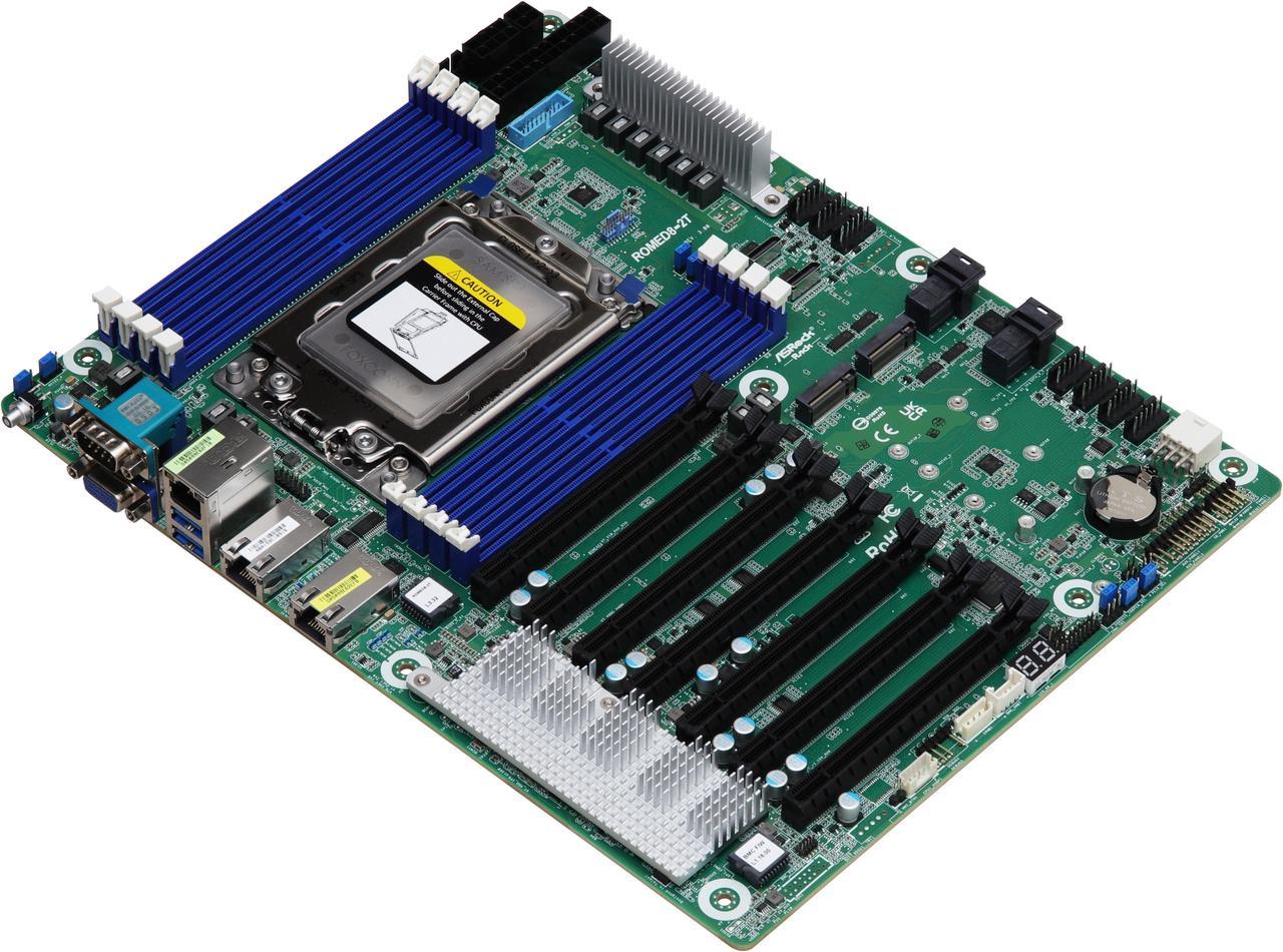 AsRock Rack ROMED8-2T/BCM Server Motherboard Single Socket SP3 (LGA 4094), supports AMD EPYC™ 7003 (with AMD 3D V-Cache™ Technology*)/7002 series processors