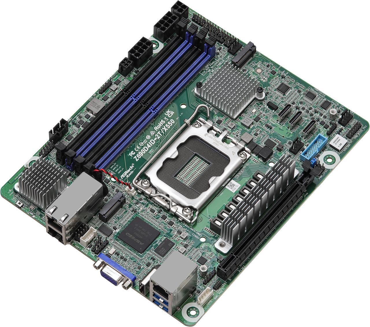 Alt view image 2 of 4 - AsRock Rack Z690D4ID-2T/G5/X550 Deep Mini-ITX Server Motherboard Single Socket 12th & 13th Gen Intel® Core™, Pentium® and Celeron® series processors (LGA 1700) Z690 Dual 10G Lan PCIe 5.0