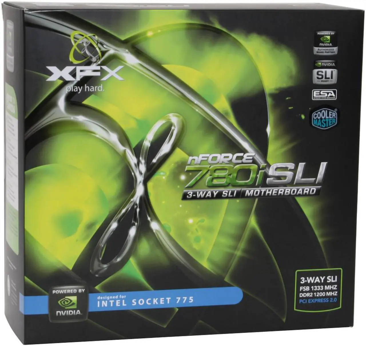 Alt view image 8 of 8 - XFX MB-N780-ISH9 LGA 775 NVIDIA nForce 780i SLI Intel Motherboard 3-Way SLI Support