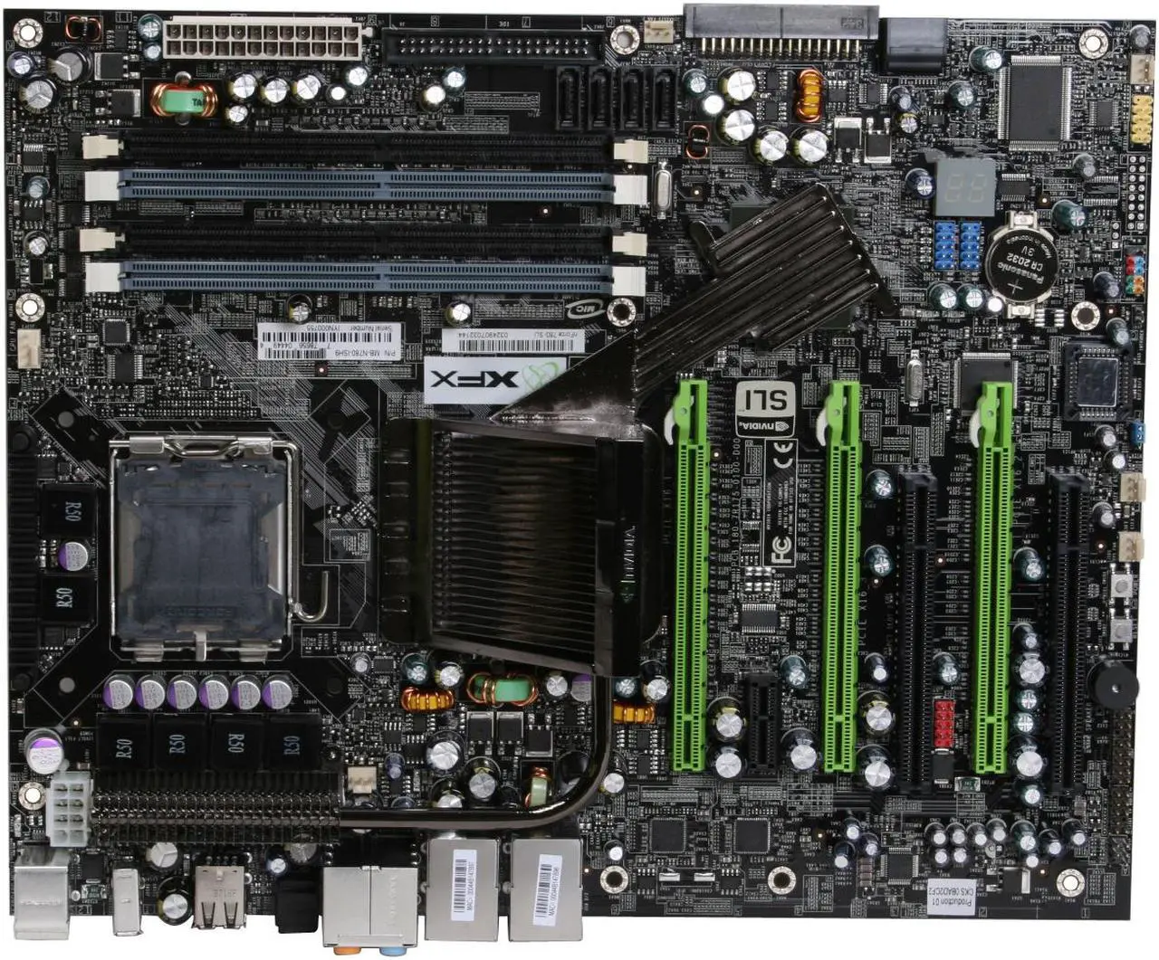 Alt view image 3 of 8 - XFX MB-N780-ISH9 LGA 775 NVIDIA nForce 780i SLI Intel Motherboard 3-Way SLI Support