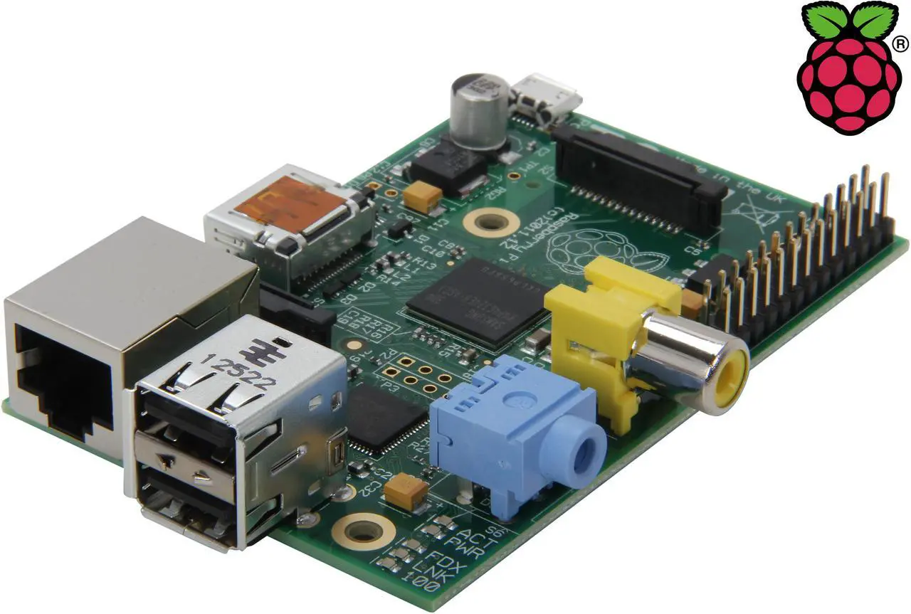 Main image of Newark Raspberry Pi Model B RASPBRRY-PCBA512  Motherboard/CPU/VGA Combo Broadcom BCM2835 700MHz ARM1176JZFS