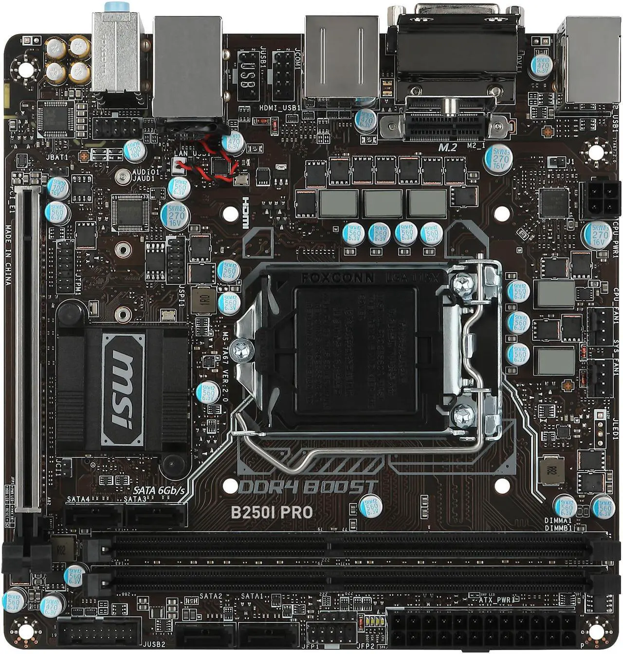Alt view image 3 of 5 - MSI B250I PRO LGA 1151 Intel B250 HDMI USB 3.1 Mini ITX Intel Motherboard