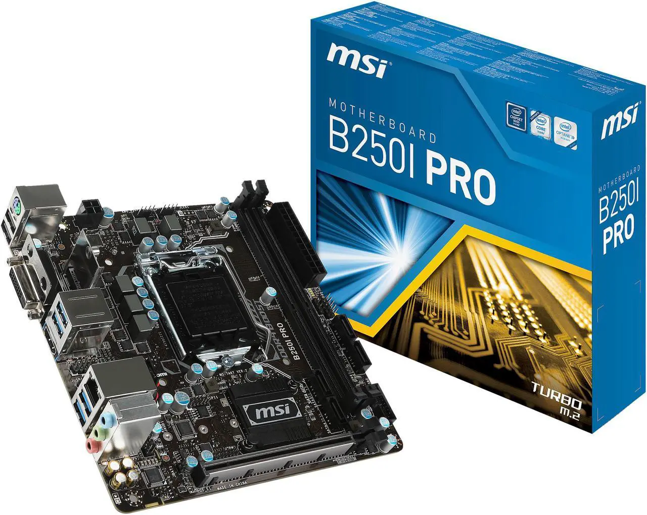 Alt view image 5 of 5 - MSI B250I PRO LGA 1151 Intel B250 HDMI USB 3.1 Mini ITX Intel Motherboard