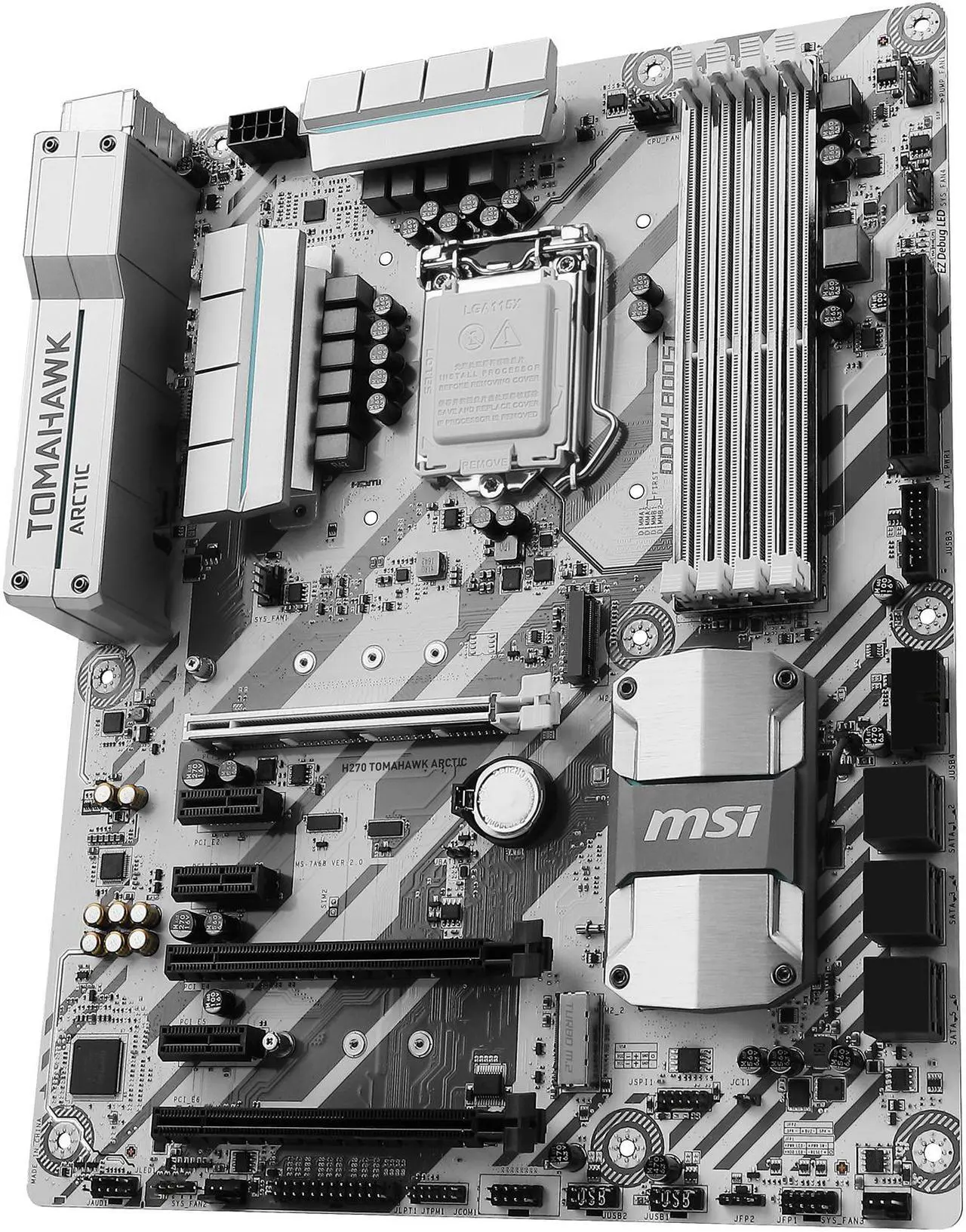 Alt view image 4 of 10 - MSI H270 TOMAHAWK ARCTIC LGA 1151 Intel H270 HDMI USB 3.1 ATX Motherboards - Intel