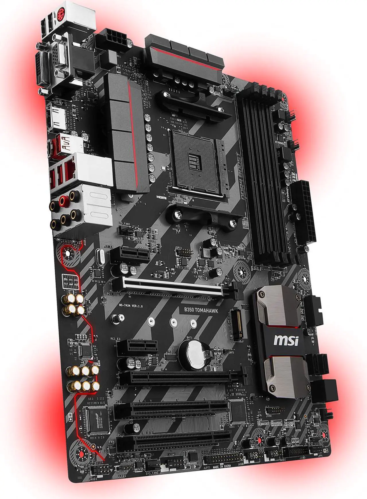 Alt view image 3 of 6 - MSI B350 TOMAHAWK AM4 AMD B350 USB 3.1 HDMI ATX AMD Motherboard