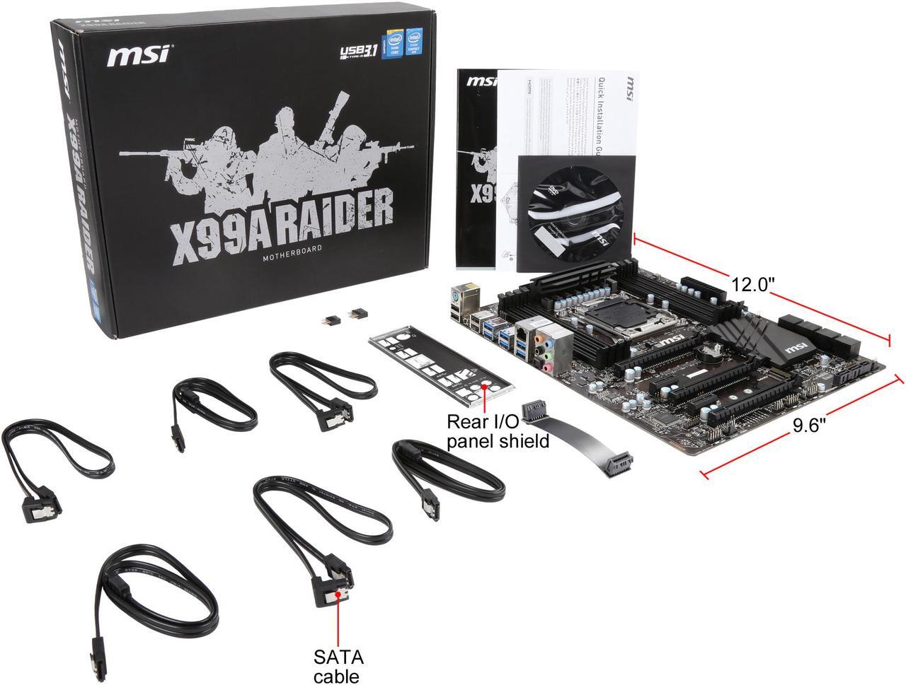 Alt view image 5 of 5 - MSI Extreme Gaming Intel X99 LGA 2011 DDR4 USB 3.1 ATX Motherboard (X99A Raider)