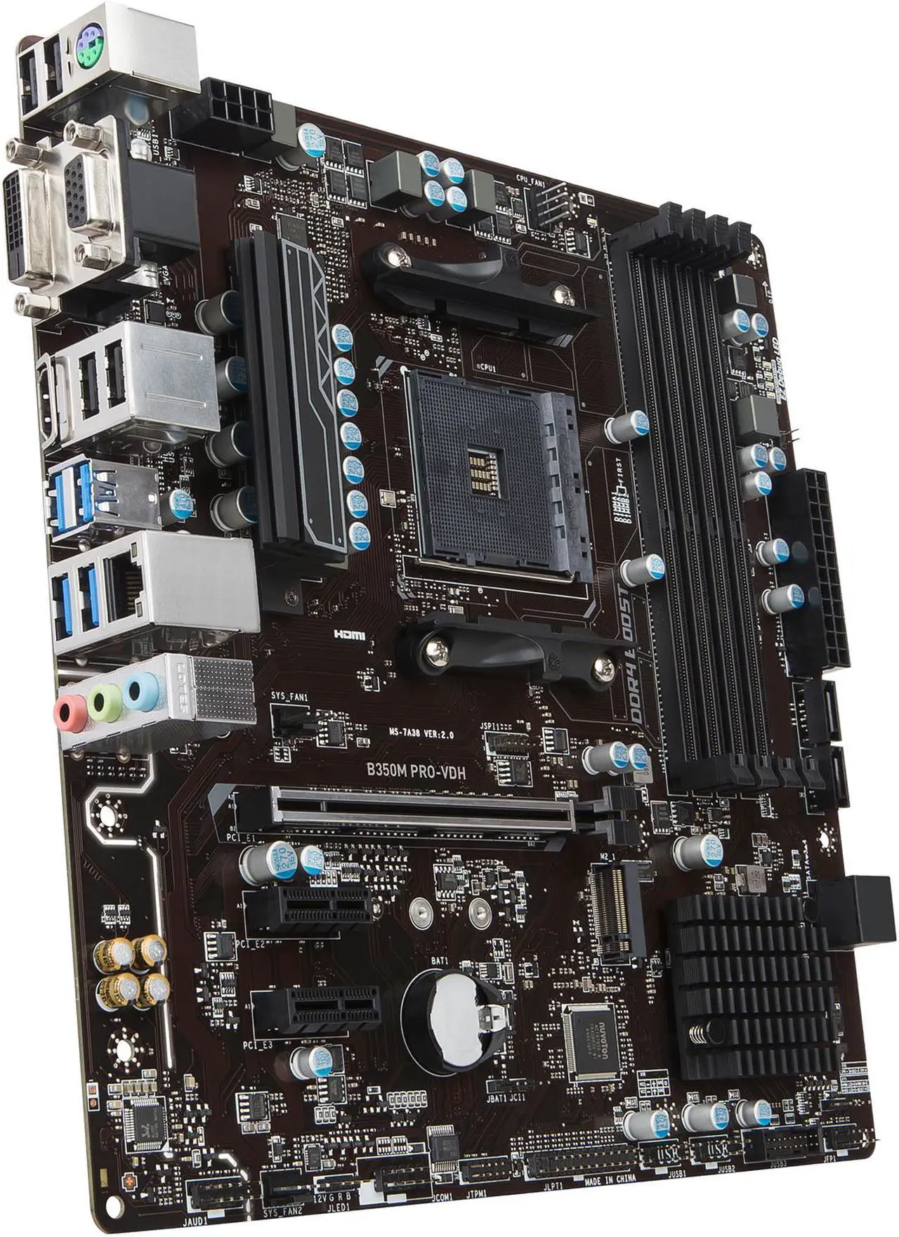 Alt view image 5 of 6 - MSI B350M PRO-VDH AM4 AMD B350 USB 3.1 HDMI Micro ATX AMD Motherboard
