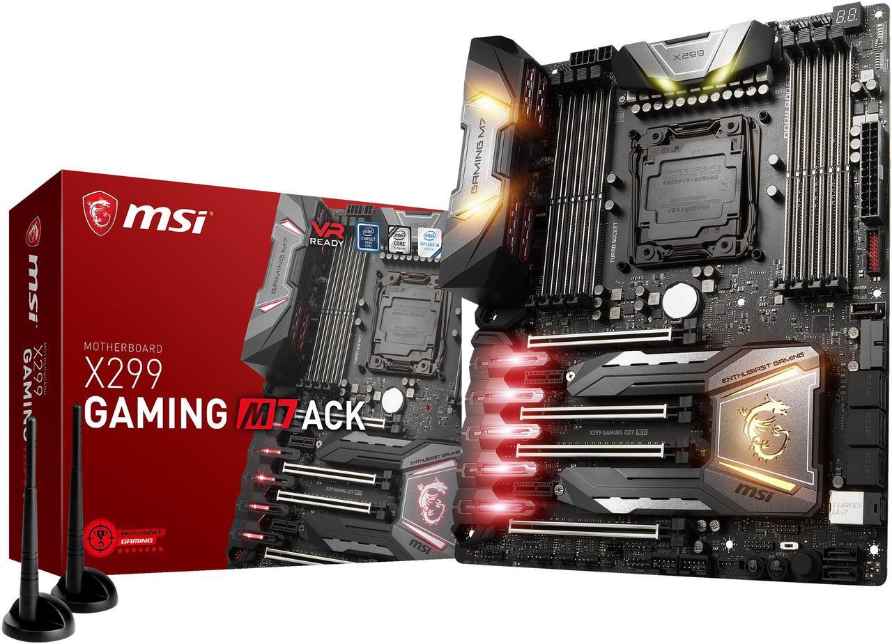 Alt view image 6 of 6 - MSI ENTHUSIAST GAMING X299 GAMING M7 ACK LGA 2066 Intel X299 SATA 6Gb/s ATX Intel Motherboard
