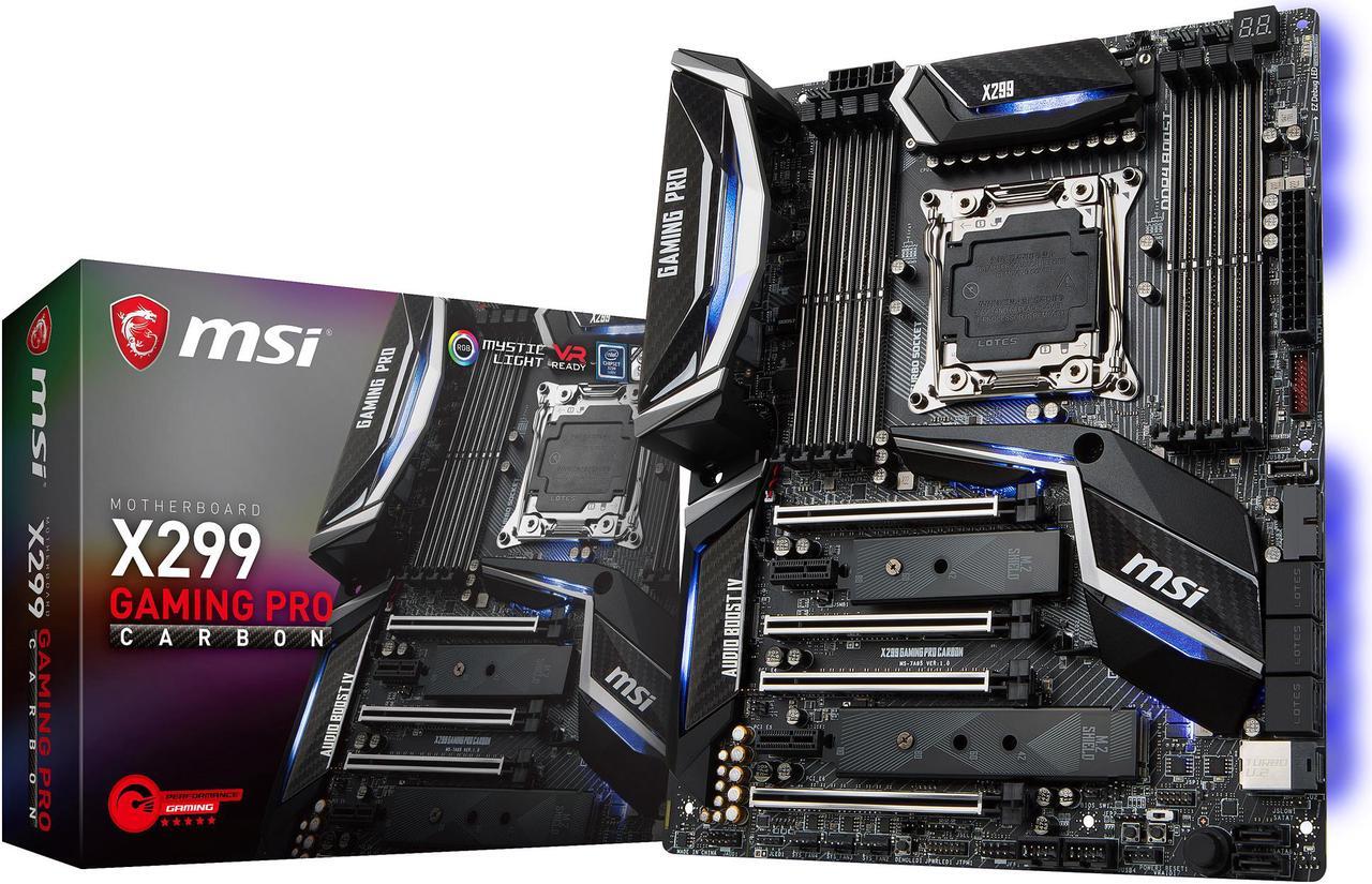Alt view image 5 of 5 - MSI PERFORMANCE GAMING X299 GAMING PRO CARBON LGA 2066 Intel X299 USB 3.1 ATX Intel Motherboard