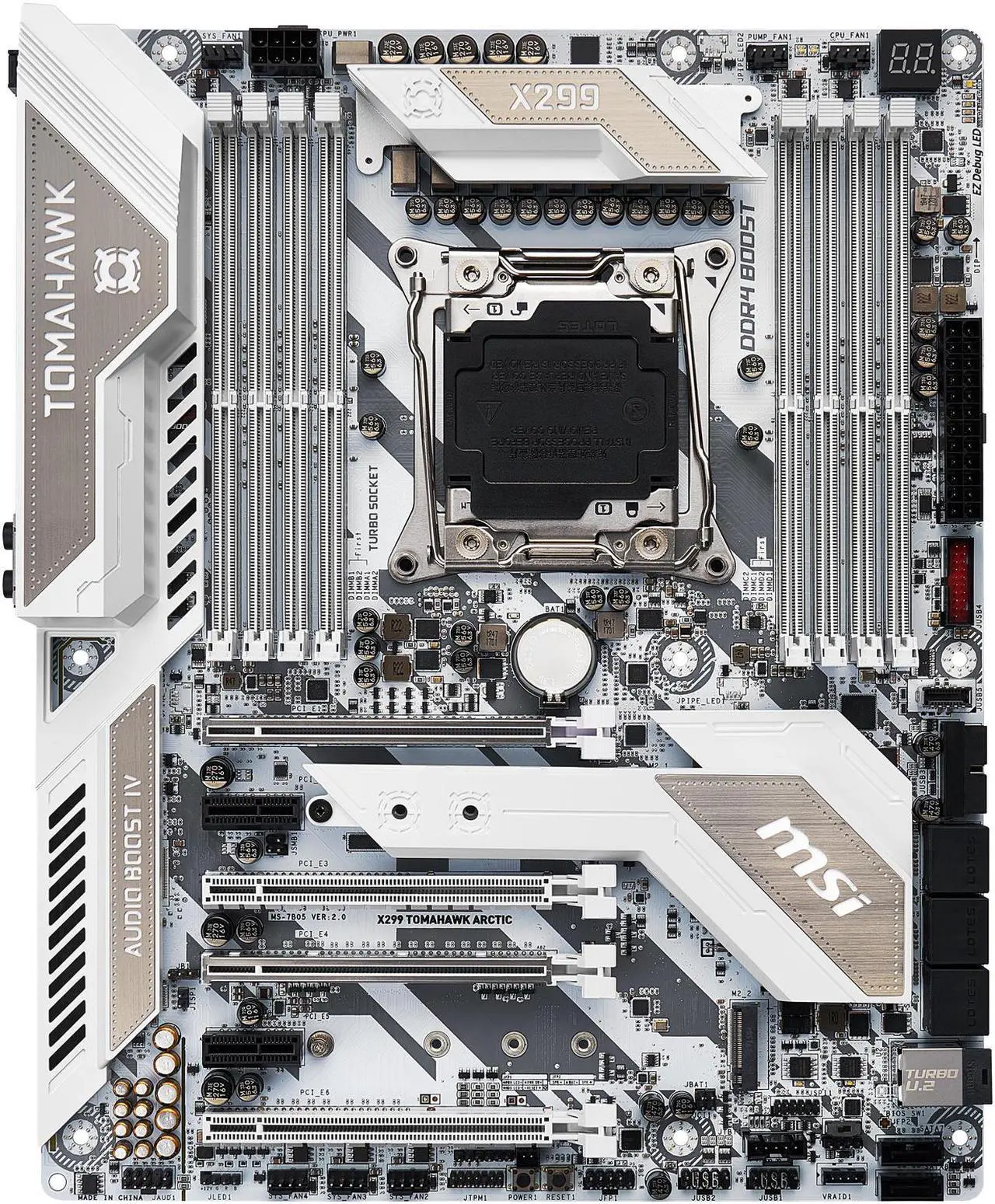 Alt view image 2 of 5 - MSI X299 TOMAHAWK ARCTIC LGA 2066 Intel X299 USB 3.1 ATX Intel Motherboard