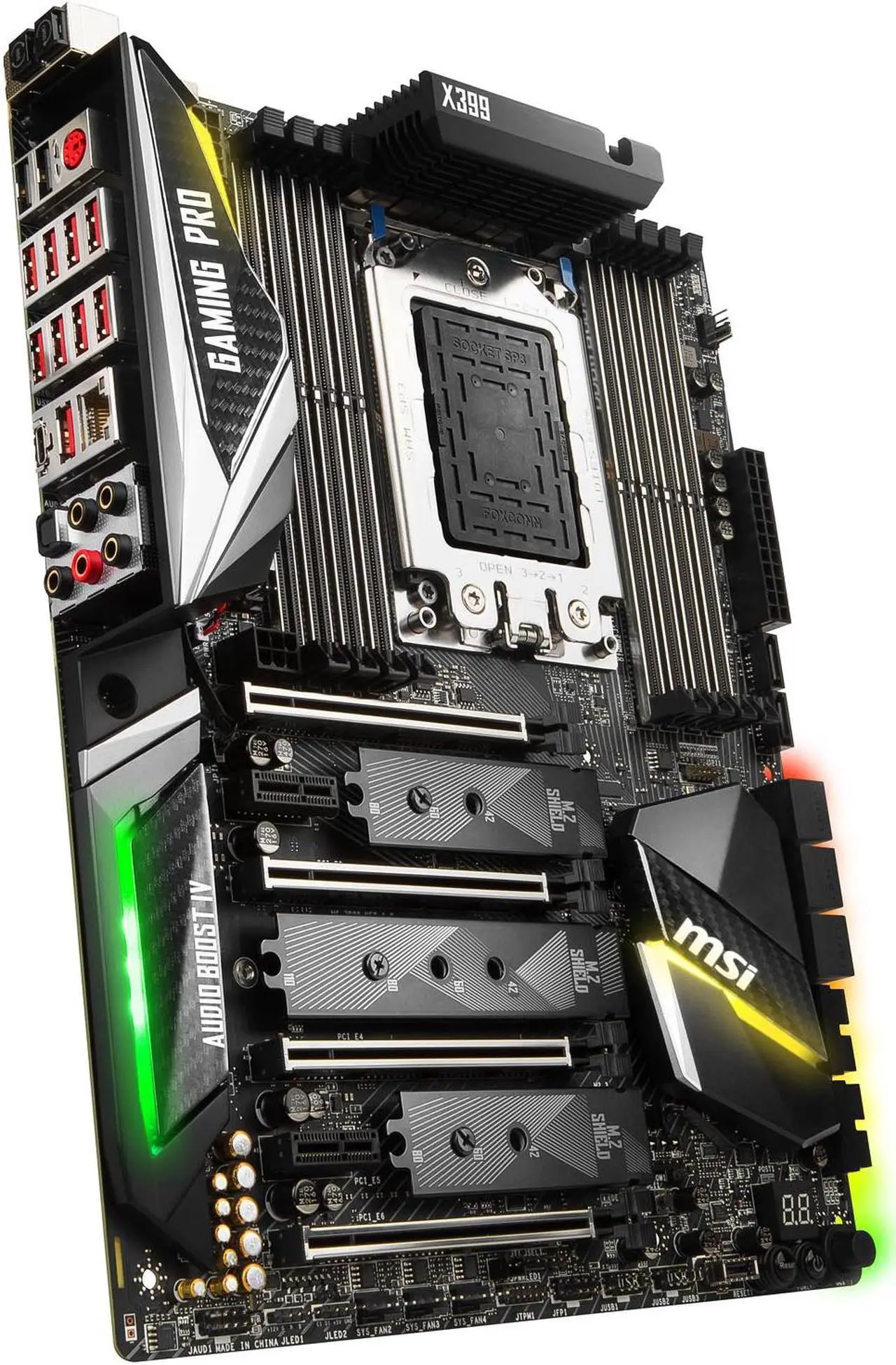 Alt view image 3 of 6 - MSI PERFORMANCE GAMING X399 GAMING PRO CARBON AC sTR4 AMD X399 USB 3.1 ATX AMD Motherboard