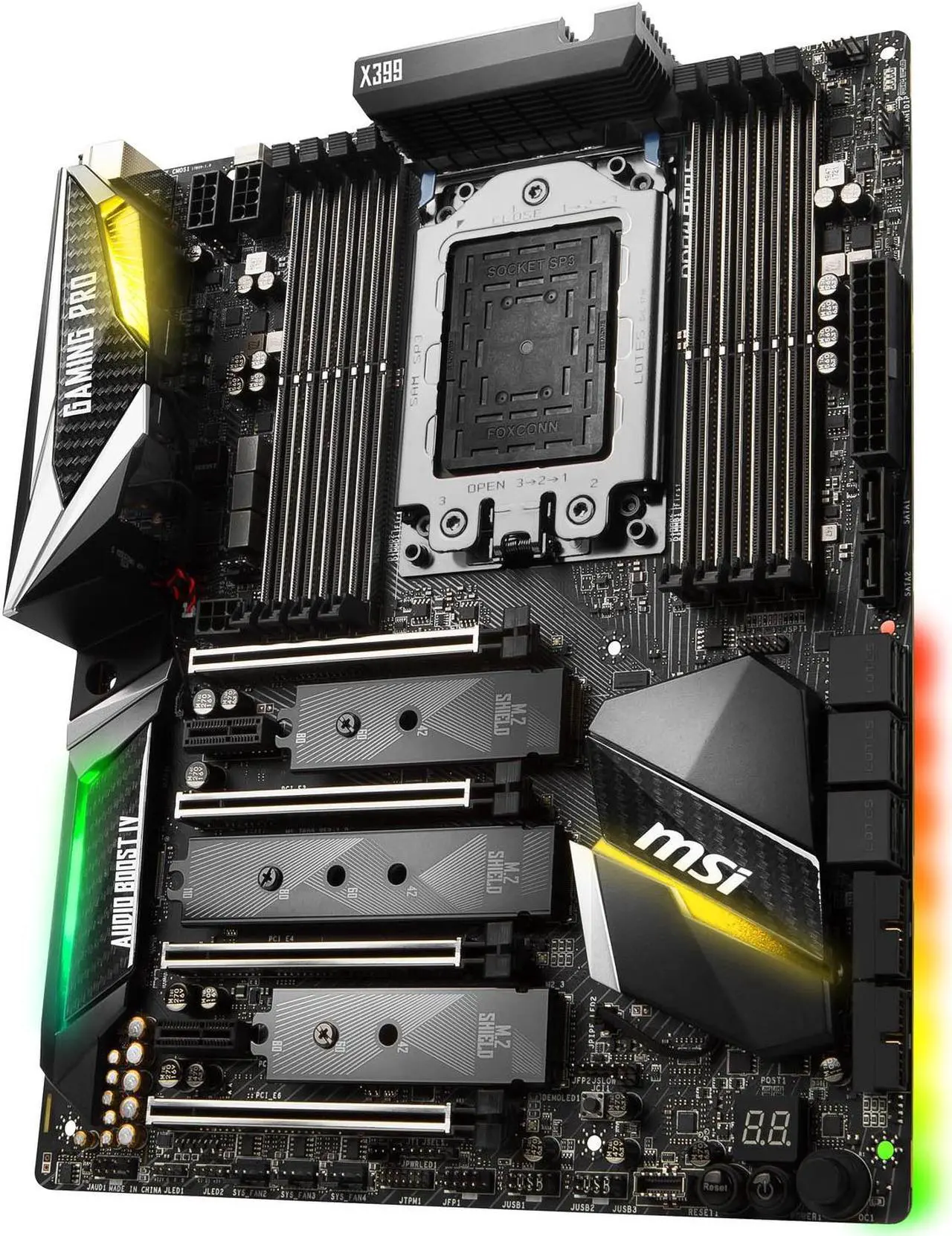 Alt view image 2 of 6 - MSI PERFORMANCE GAMING X399 GAMING PRO CARBON AC sTR4 AMD X399 USB 3.1 ATX AMD Motherboard