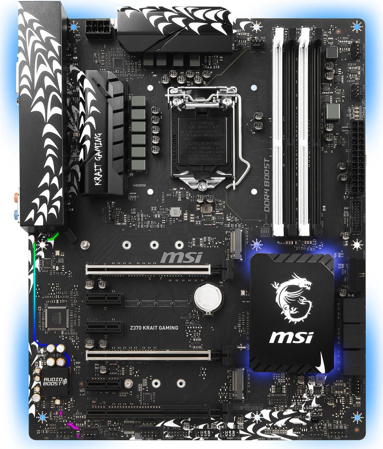 Alt view image 2 of 6 - MSI Z370 KRAIT GAMING LGA 1151 (300 Series) Intel Z370 HDMI USB 3.1 ATX Intel Motherboard