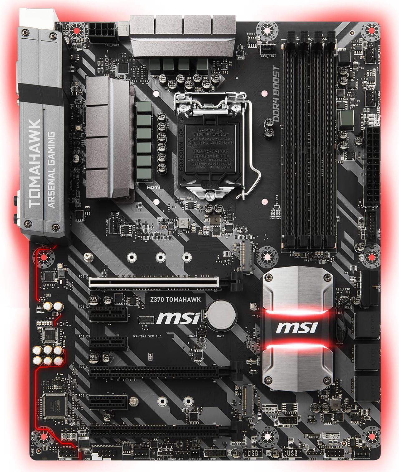 Alt view image 2 of 7 - MSI Z370 TOMAHAWK LGA 1151 (300 Series) Intel Z370 HDMI SATA 6Gb/s USB 3.1 ATX Intel Motherboard