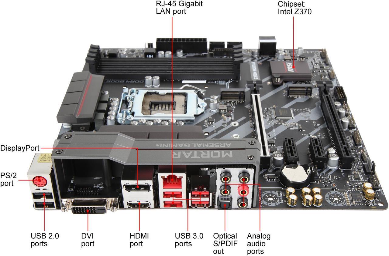 Alt view image 3 of 5 - MSI ARSENAL GAMING Z370M MORTAR LGA 1151 (300 Series) Intel Z370 HDMI USB 3.1 Micro ATX Intel Motherboard