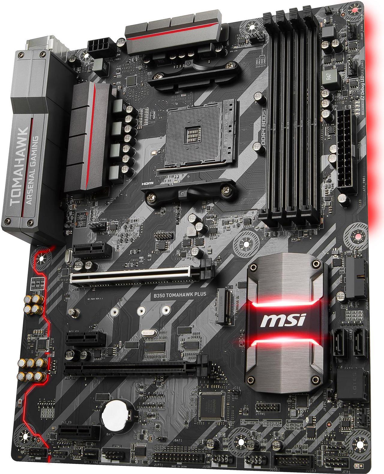 MSI B350 TOMAHAWK PLUS AM4 AMD B350 SATA 6Gb/s USB 3.1 HDMI ATX AMD Motherboard