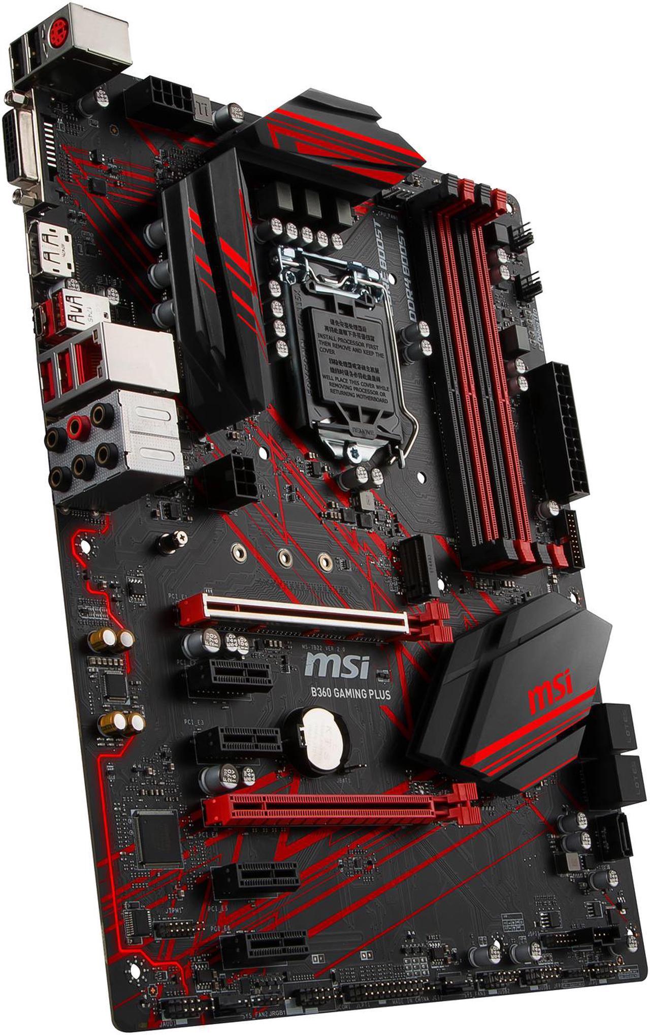 Alt view image 5 of 9 - MSI B360 GAMING PLUS LGA 1151 (300 Series) Intel B360 SATA 6Gb/s USB 3.1 ATX Intel Motherboard