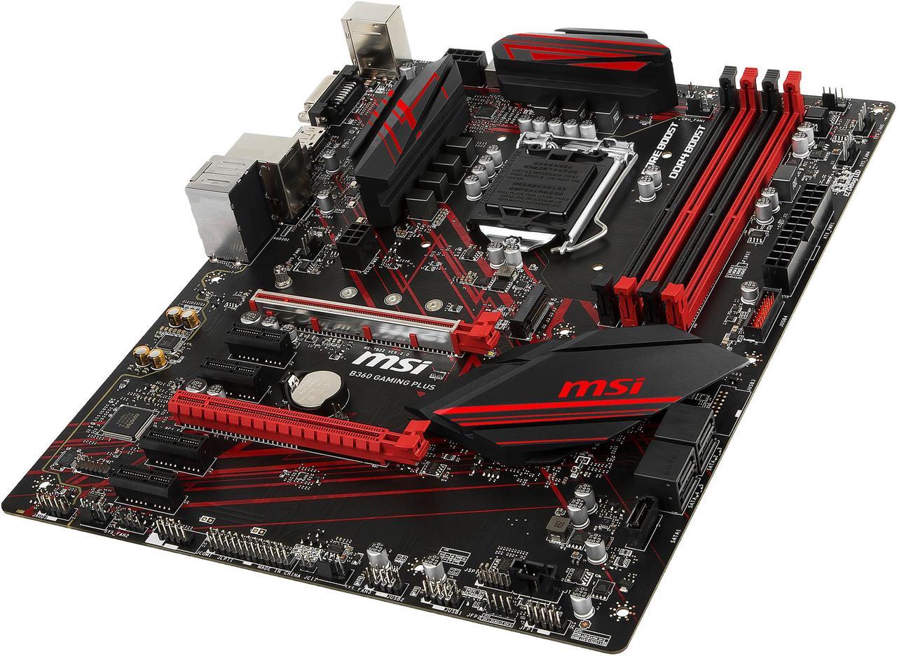 Alt view image 3 of 9 - MSI B360 GAMING PLUS LGA 1151 (300 Series) Intel B360 SATA 6Gb/s USB 3.1 ATX Intel Motherboard