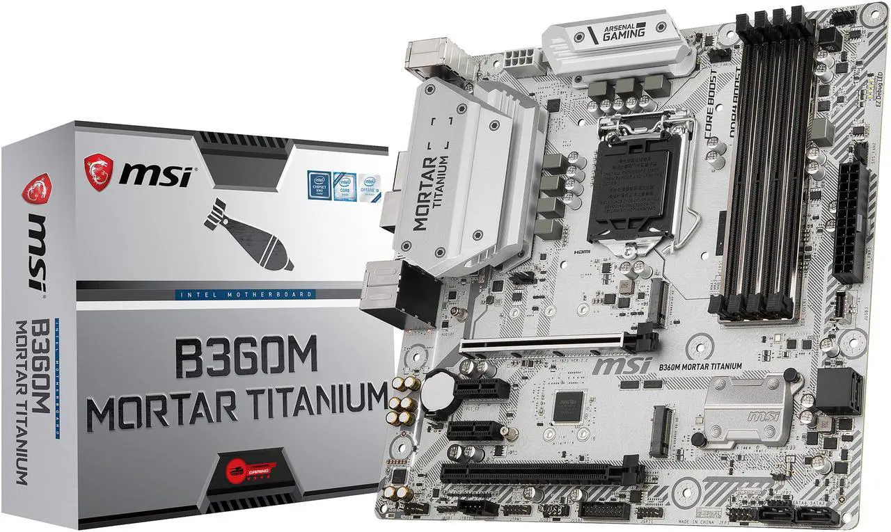 Alt view image 6 of 6 - MSI B360M MORTAR TITANIUM LGA 1151 (300 Series) Intel B360 HDMI Micro ATX Intel Motherboard