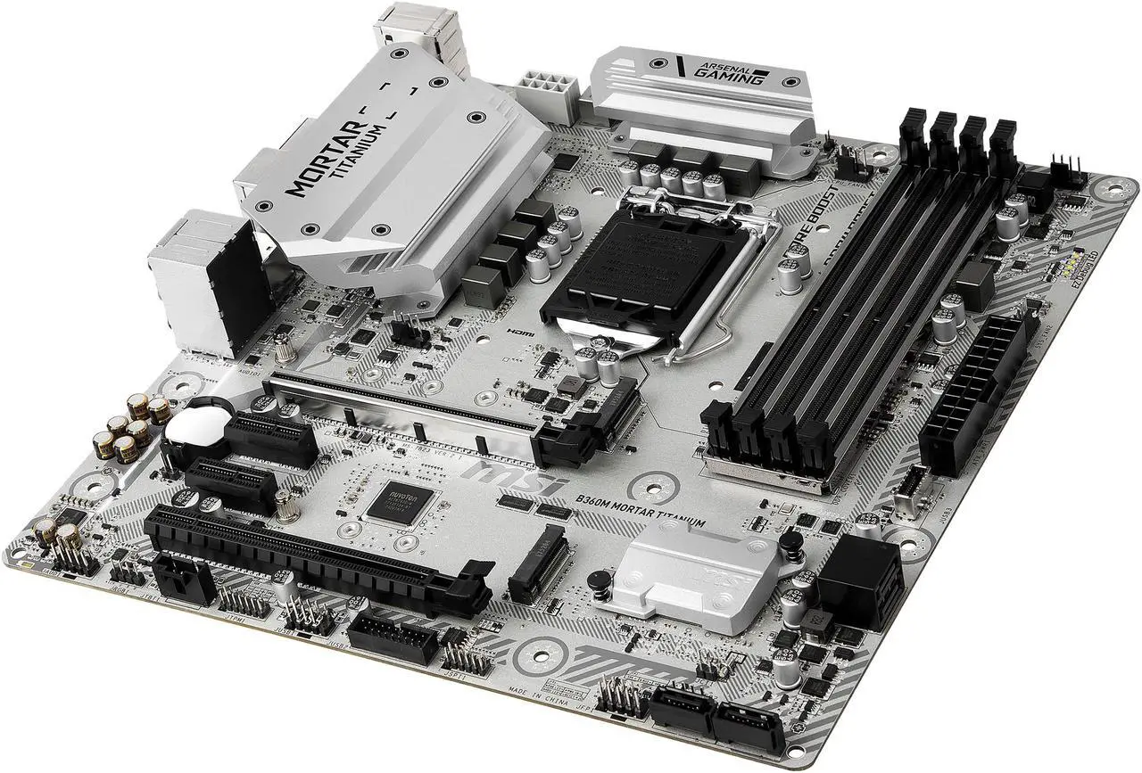 Alt view image 2 of 6 - MSI B360M MORTAR TITANIUM LGA 1151 (300 Series) Intel B360 HDMI Micro ATX Intel Motherboard