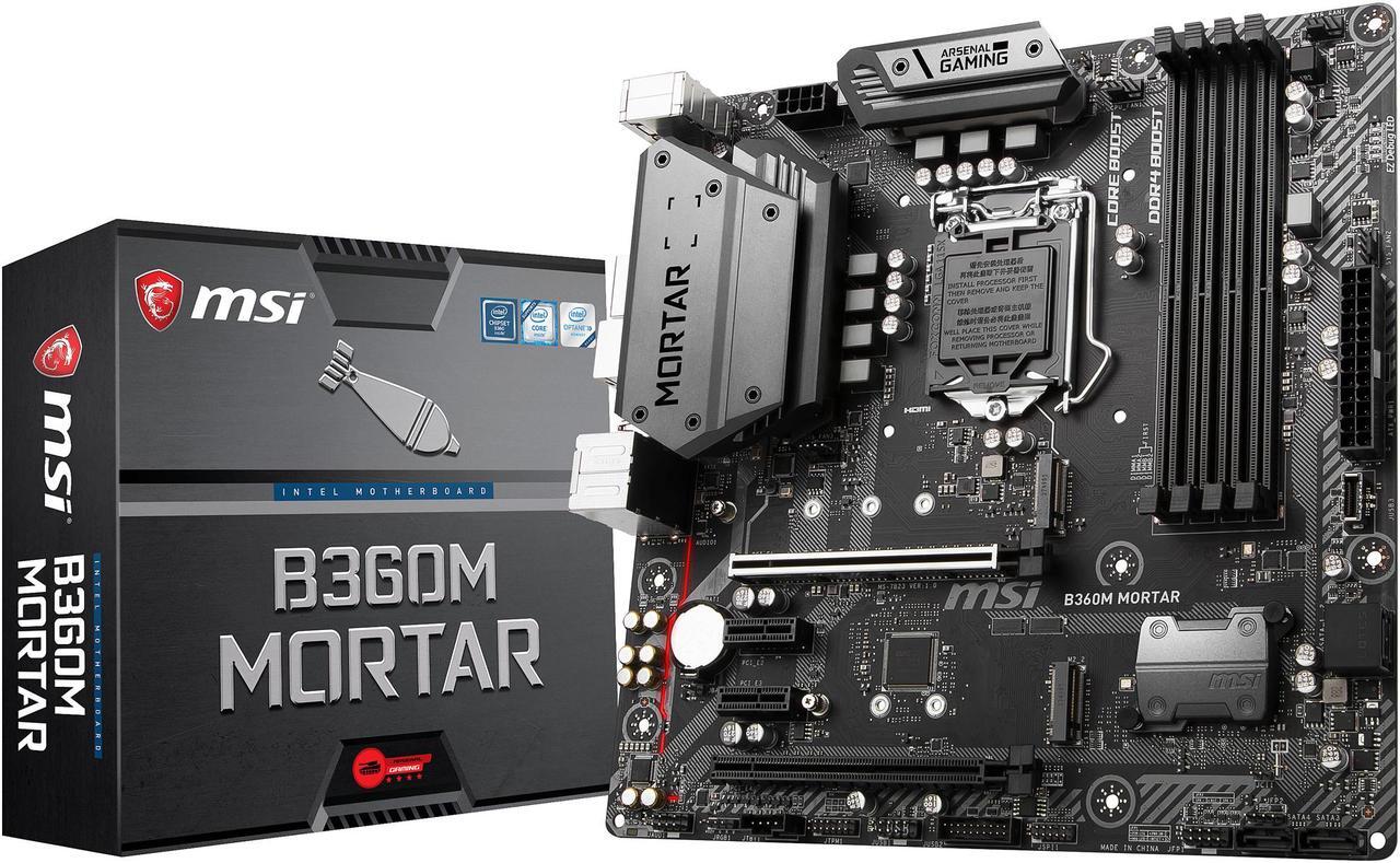 Alt view image 6 of 6 - MSI ARSENAL GAMING B360M MORTAR LGA 1151 (300 Series) Intel B360 SATA 6Gb/s Micro ATX Intel Motherboard