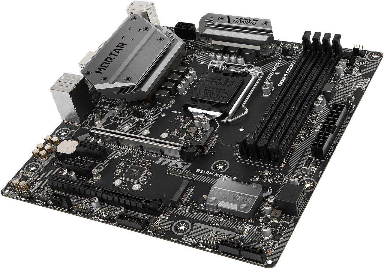 Alt view image 2 of 6 - MSI ARSENAL GAMING B360M MORTAR LGA 1151 (300 Series) Intel B360 SATA 6Gb/s Micro ATX Intel Motherboard