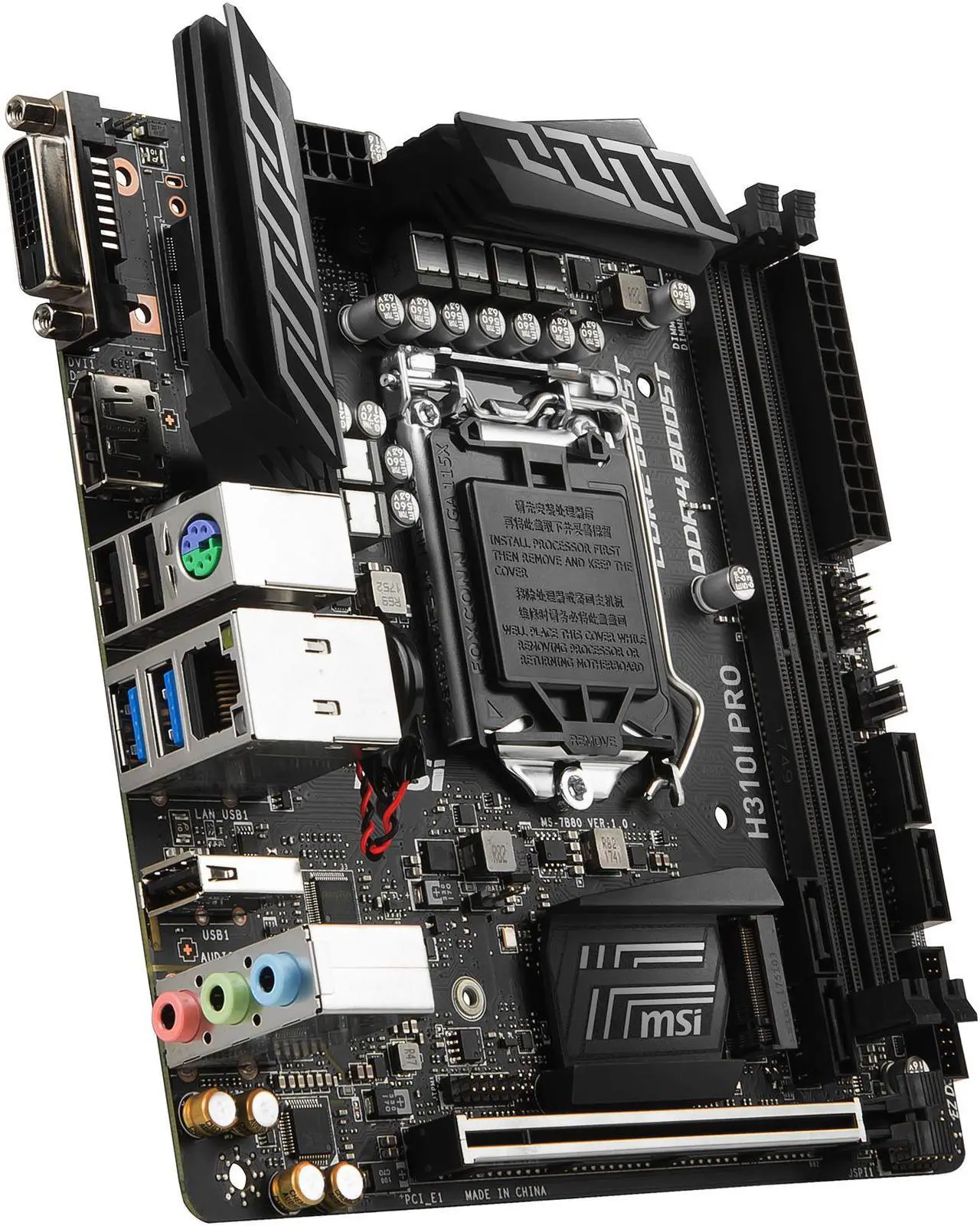 Alt view image 4 of 6 - MSI PRO H310I PRO LGA 1151 (300 Series) Intel H310 Mini ITX Intel Motherboard