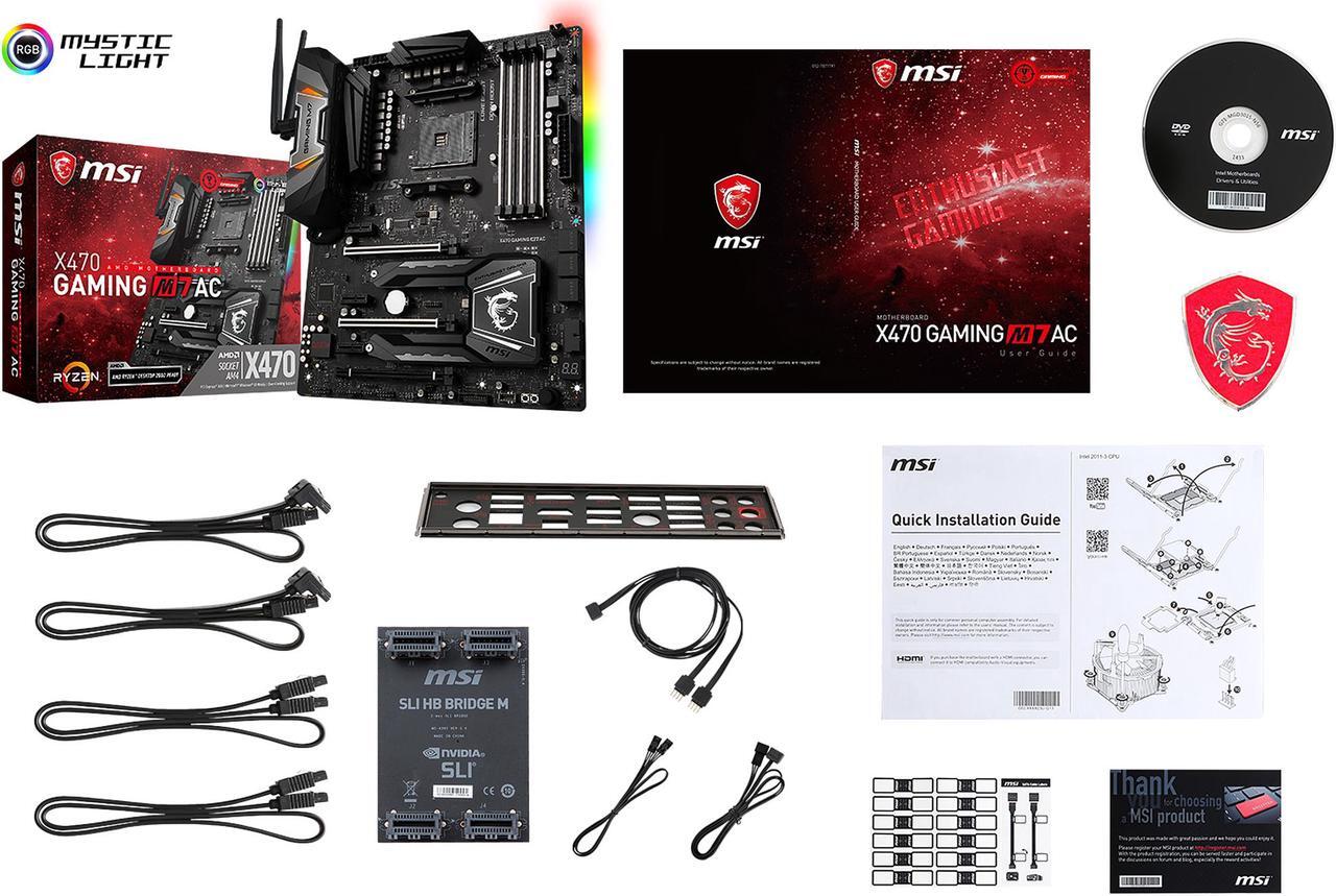 Alt view image 6 of 7 - MSI X470 GAMING M7 AC AM4 AMD X470 SATA 6Gb/s USB 3.1 ATX AMD Motherboard