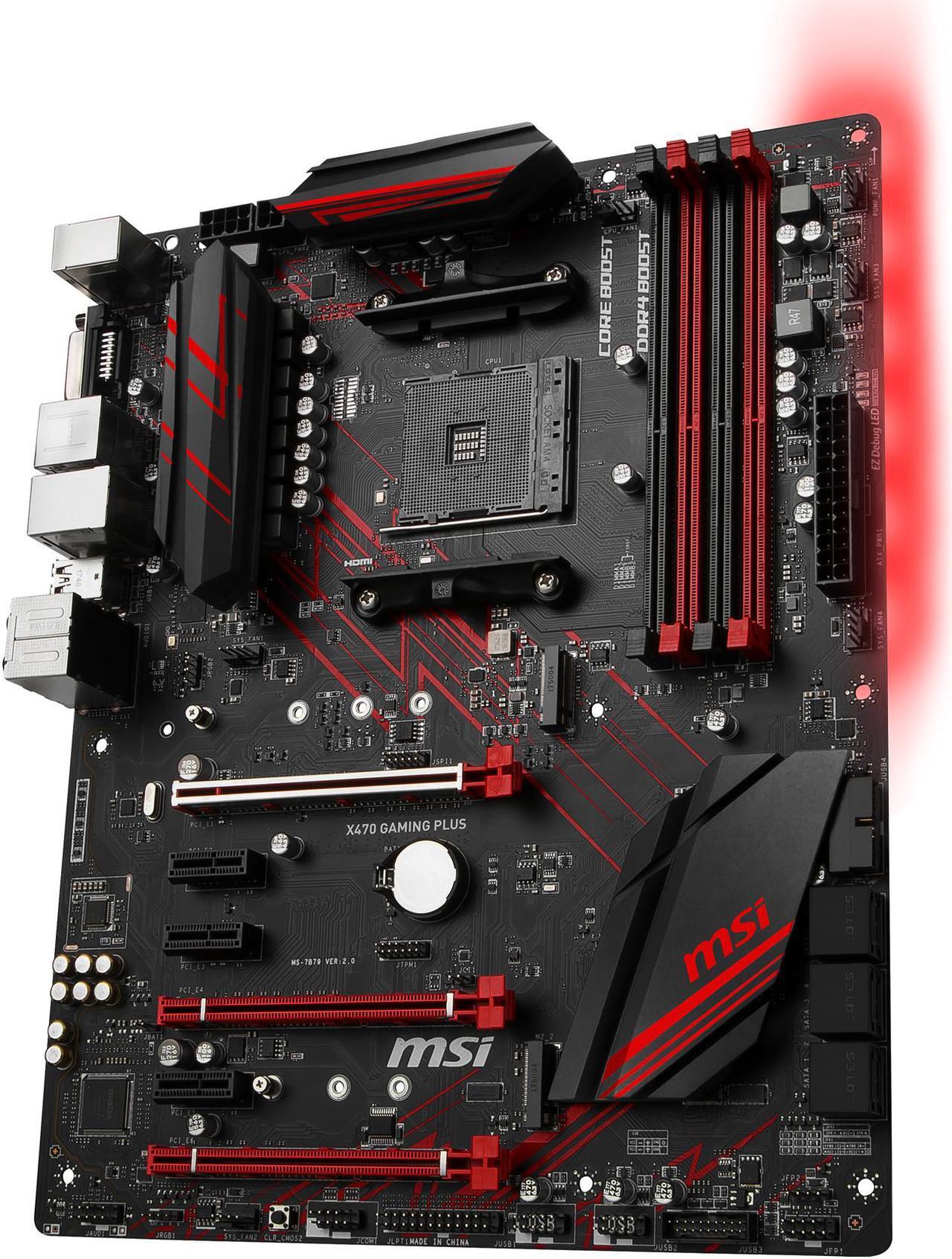 Alt view image 4 of 10 - MSI PERFORMANCE GAMING X470 GAMING PLUS AM4 AMD X470 SATA 6Gb/s USB 3.1 HDMI ATX AMD Motherboard