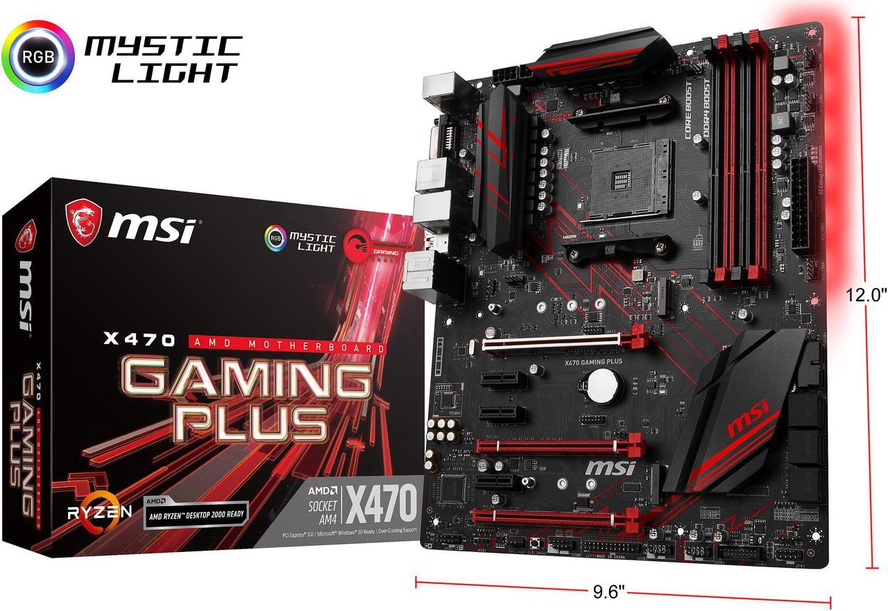 Alt view image 10 of 10 - MSI PERFORMANCE GAMING X470 GAMING PLUS AM4 AMD X470 SATA 6Gb/s USB 3.1 HDMI ATX AMD Motherboard