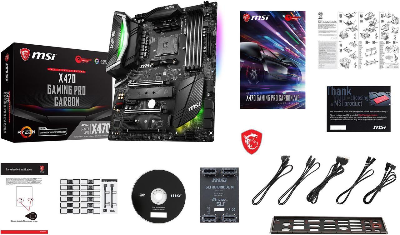 Alt view image 8 of 10 - MSI PERFORMANCE GAMING X470 GAMING PRO CARBON AM4 AMD X470 USB 3.1 HDMI ATX AMD Motherboard