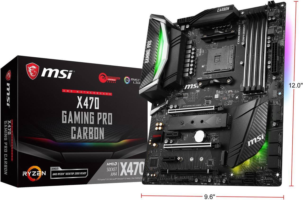 Alt view image 10 of 10 - MSI PERFORMANCE GAMING X470 GAMING PRO CARBON AM4 AMD X470 USB 3.1 HDMI ATX AMD Motherboard