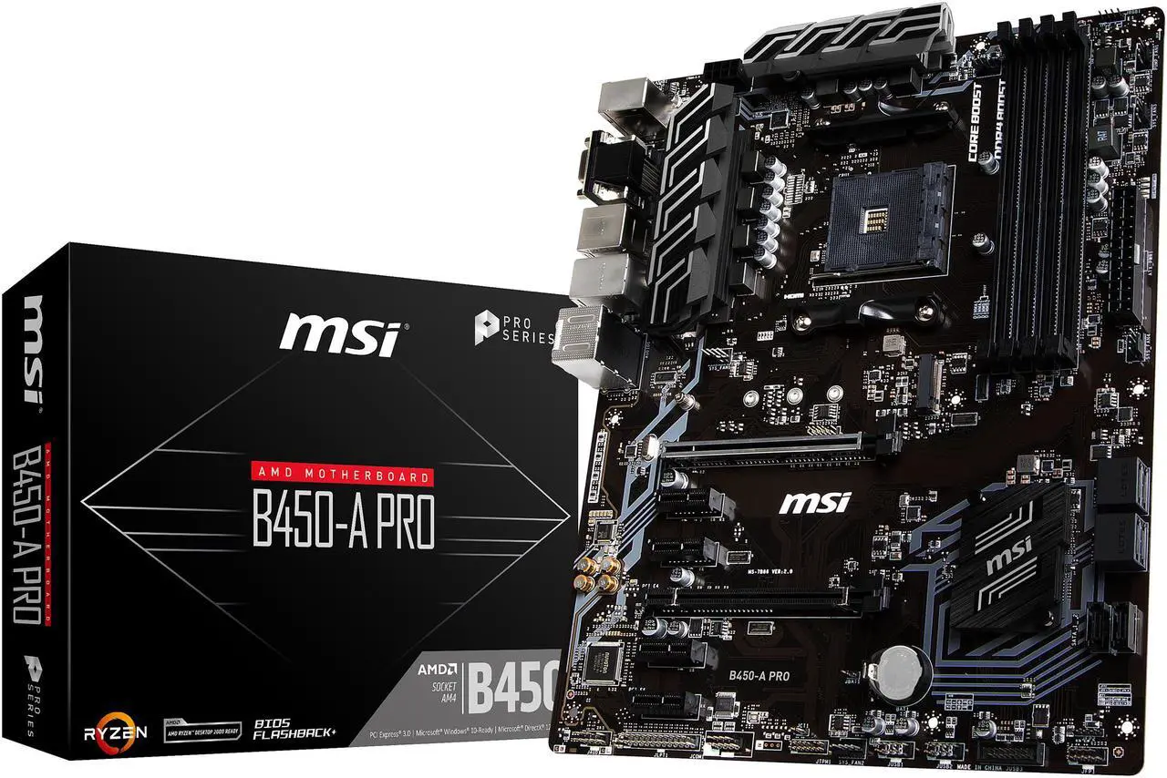 Alt view image 8 of 9 - MSI B450-A PRO AM4 AMD B450 USB 3.1 HDMI ATX AMD Motherboard