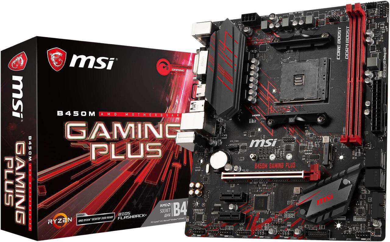 Alt view image 10 of 10 - MSI PERFORMANCE GAMING B450M GAMING PLUS AM4 AMD B450 USB 3.1 HDMI Micro ATX AMD Motherboard