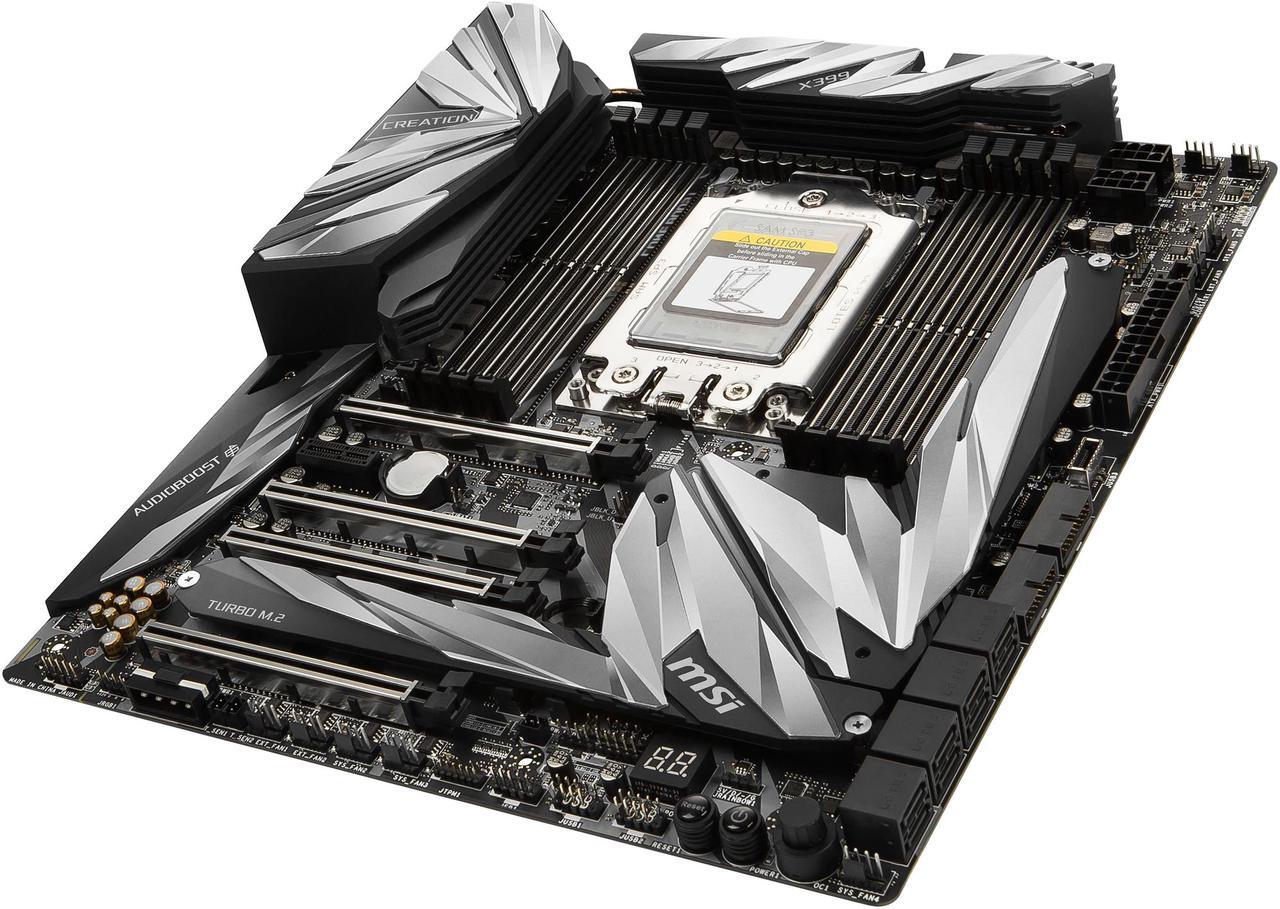 Alt view image 3 of 7 - MSI MEG X399 CREATION sTR4 AMD X399 SATA 6Gb/s USB 3.1 Extended ATX AMD Motherboard