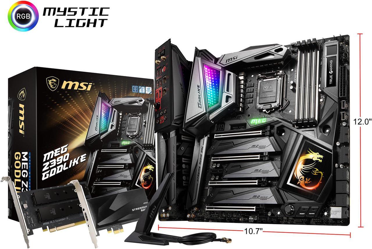 Alt view image 8 of 8 - MSI MEG Z390 GODLIKE LGA 1151 (300 Series) Intel Z390 SATA 6Gb/s USB 3.1 Extended ATX Intel Motherboard