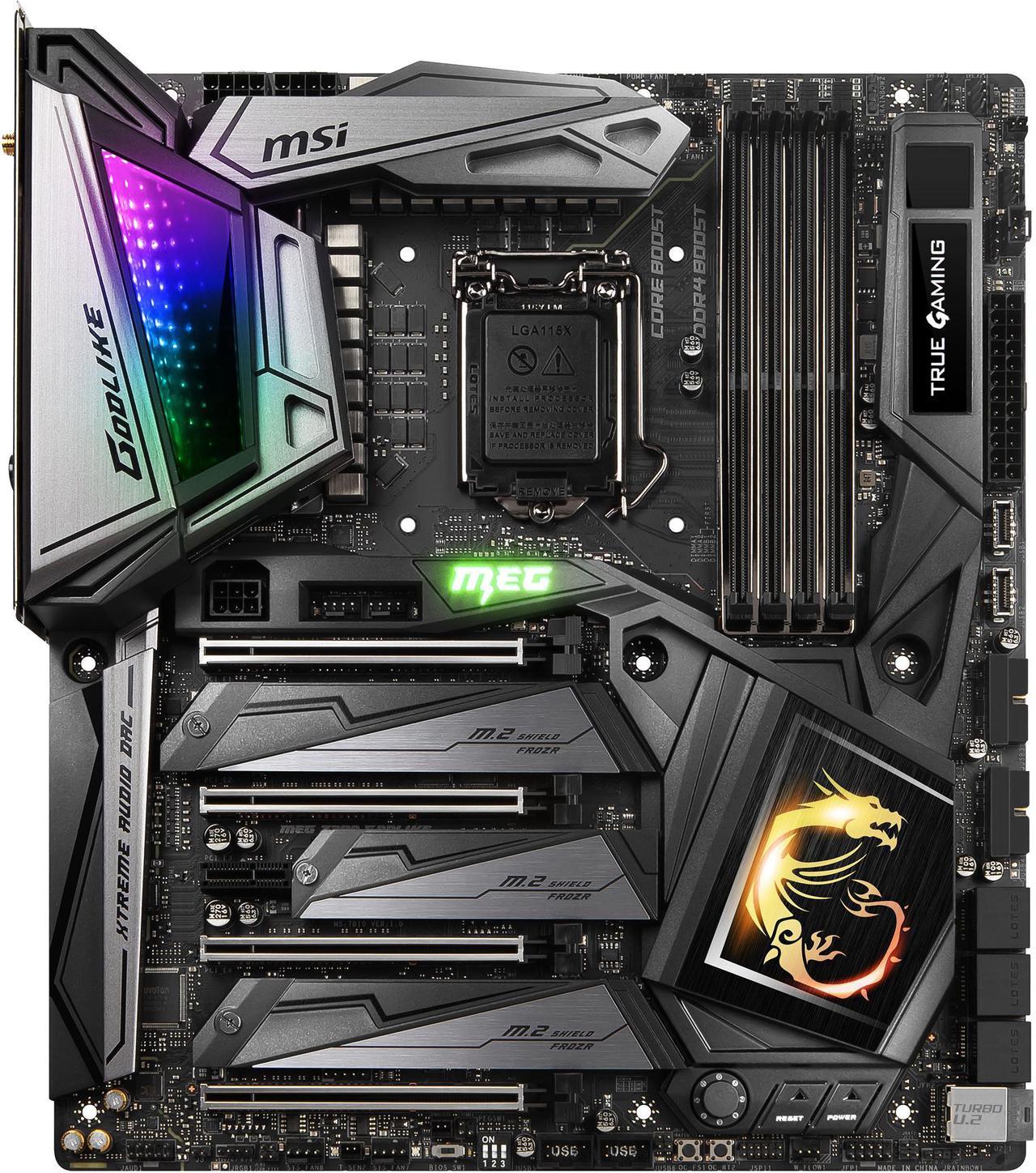 Main image of MSI MEG Z390 GODLIKE LGA 1151 (300 Series) Intel Z390 SATA 6Gb/s USB 3.1 Extended ATX Intel Motherboard