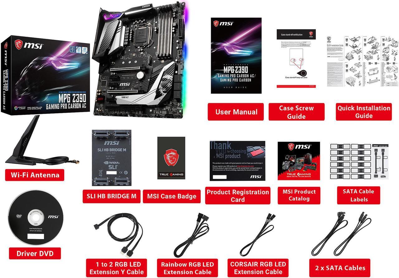 Alt view image 7 of 8 - MSI MPG Z390 GAMING PRO CARBON AC LGA 1151 (300 Series) Intel Z390 HDMI USB 3.1 ATX Intel Motherboard