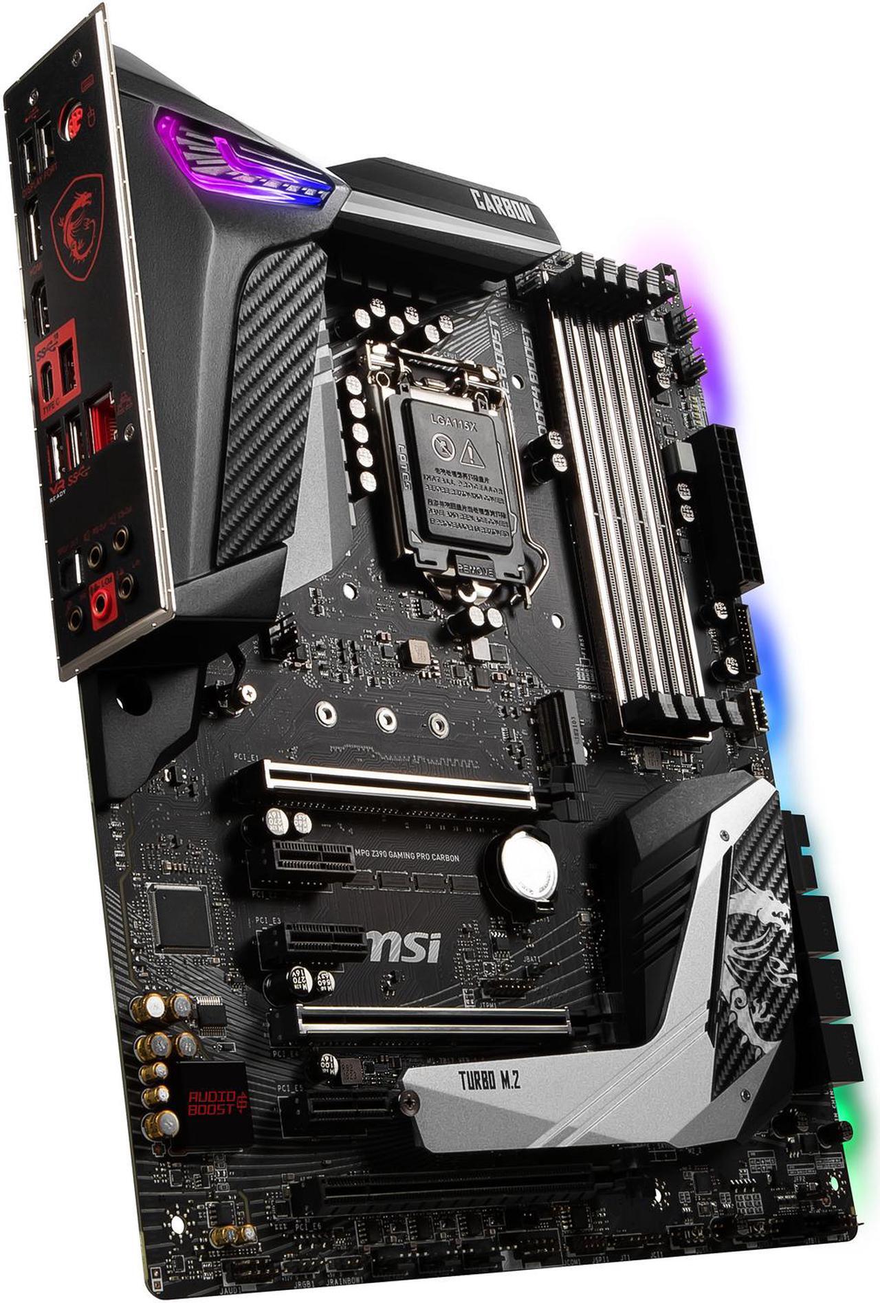 Alt view image 5 of 10 - MSI MPG Z390 GAMING PRO CARBON LGA 1151 (300 Series) Intel Z390 HDMI USB 3.1 ATX Intel Motherboard