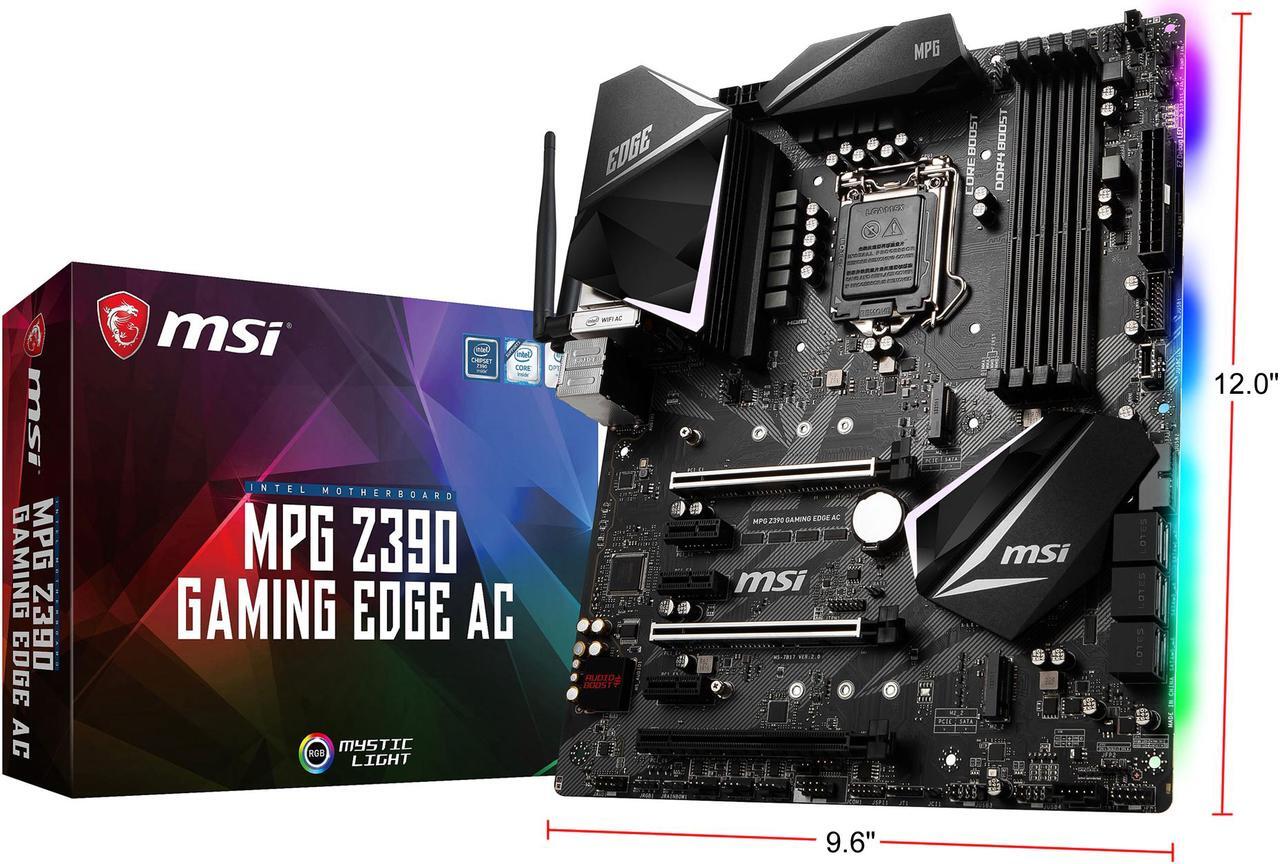 Alt view image 8 of 9 - MSI MPG Z390 GAMING EDGE AC LGA 1151 (300 Series) Intel Z390 SATA 6Gb/s ATX Intel Motherboard
