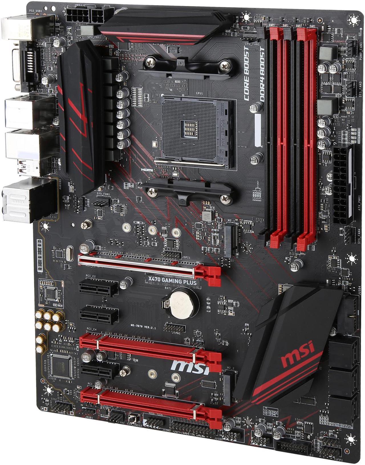 Alt view image 3 of 6 - MSI PERFORMANCE GAMING X470 GAMING PLUS AM4 AMD X470 USB 3.1 HDMI ATX AMD Motherboard