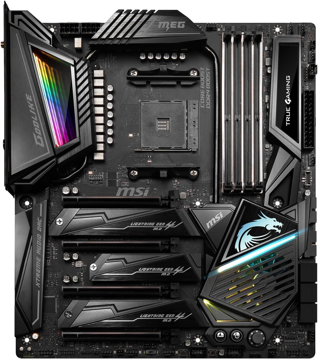 MSI MEG X570 GODLIKE Gaming Motherboard AMD AM4 SATA 6Gb/s M.2 USB 3.2 Wi-Fi 6 Extended-ATX