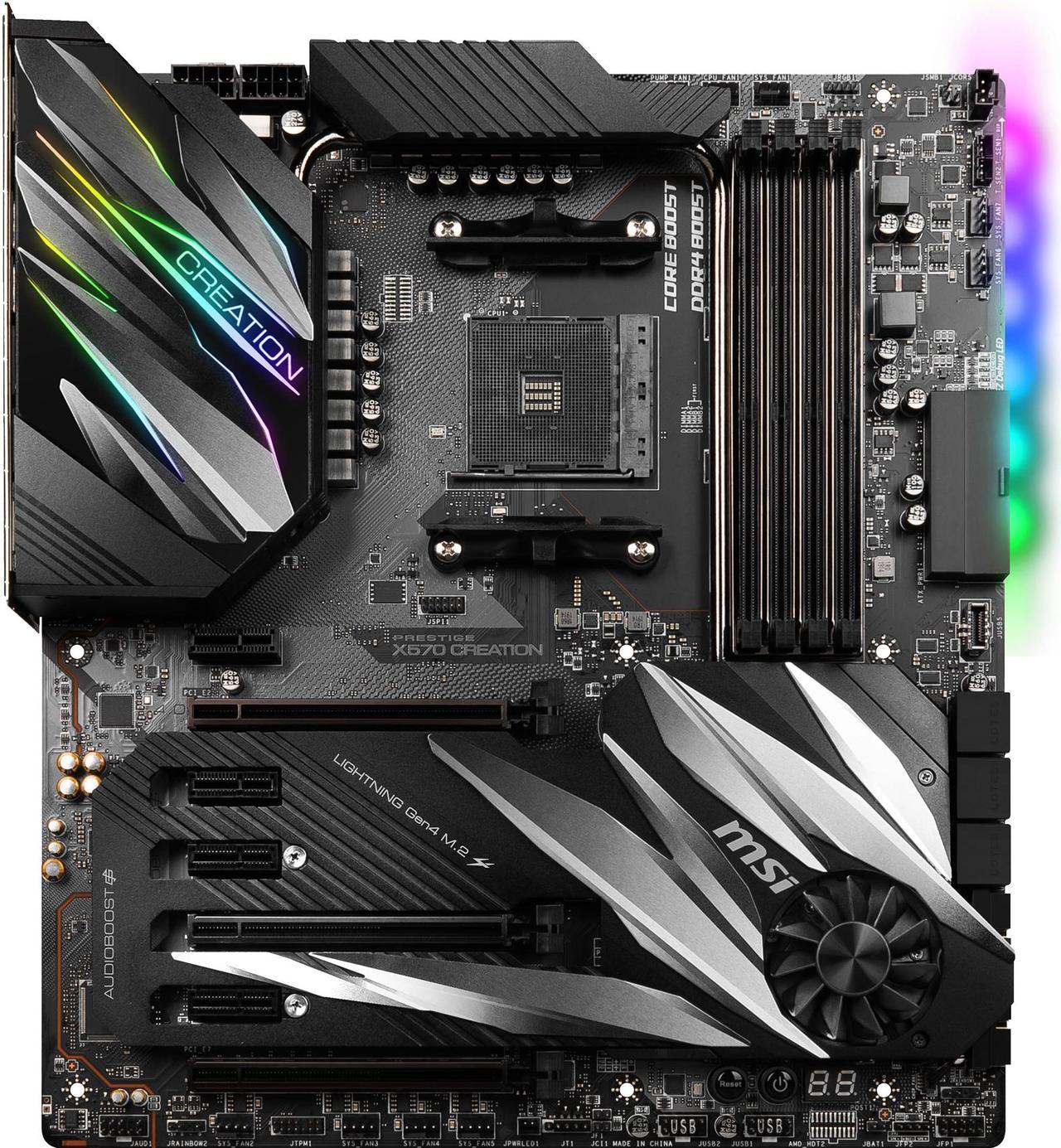 MSI PRESTIGE X570 CREATION Motherboard AMD AM4 SATA 6Gb/s M.2 USB 3.2 Wi-Fi 6 Extended-ATX