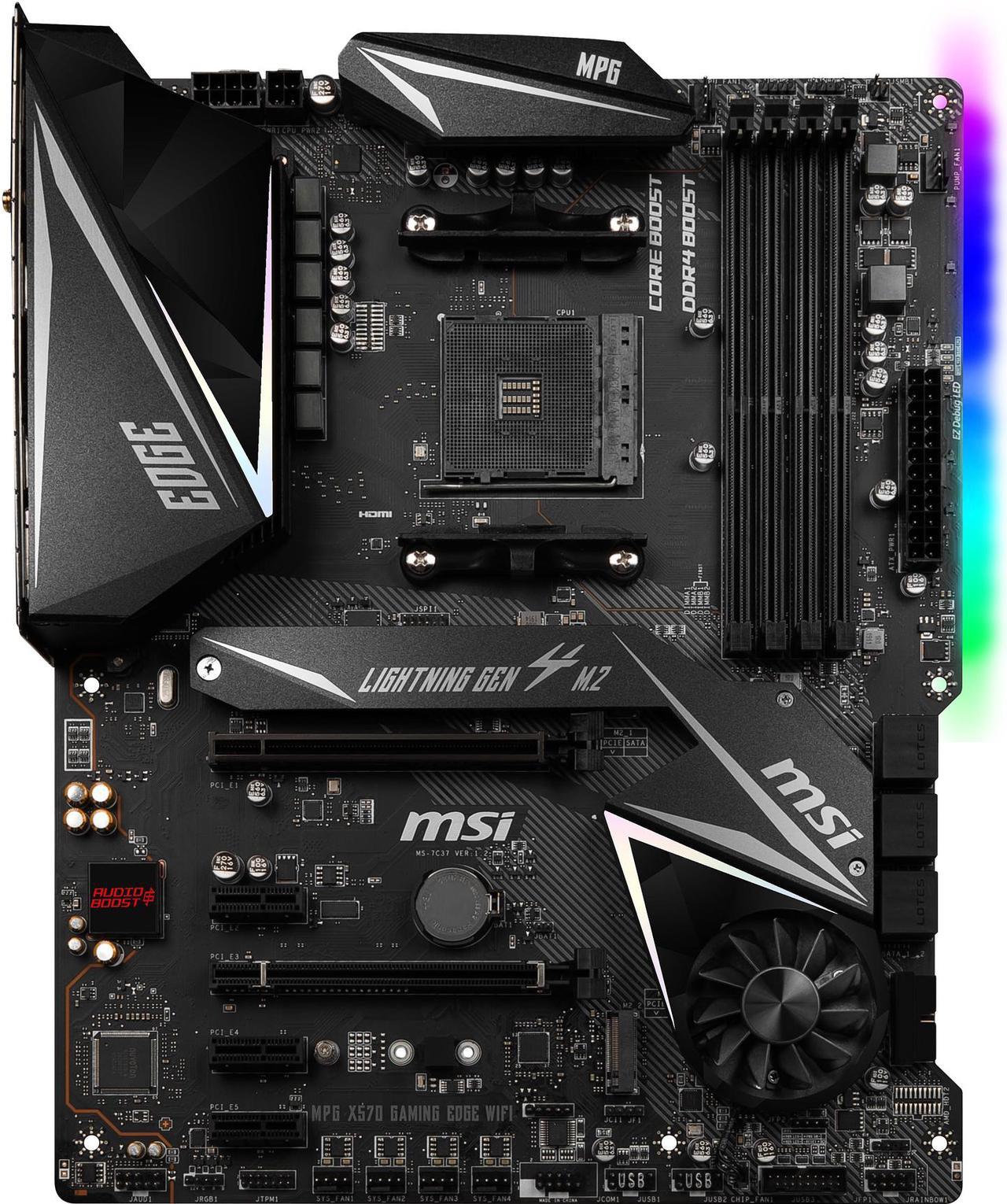 MSI MPG X570 GAMING EDGE WIFI Gaming Motherboard AMD AM4 SATA 6Gb/s M.2 USB 3.2 Gen 2 HDMI ATX