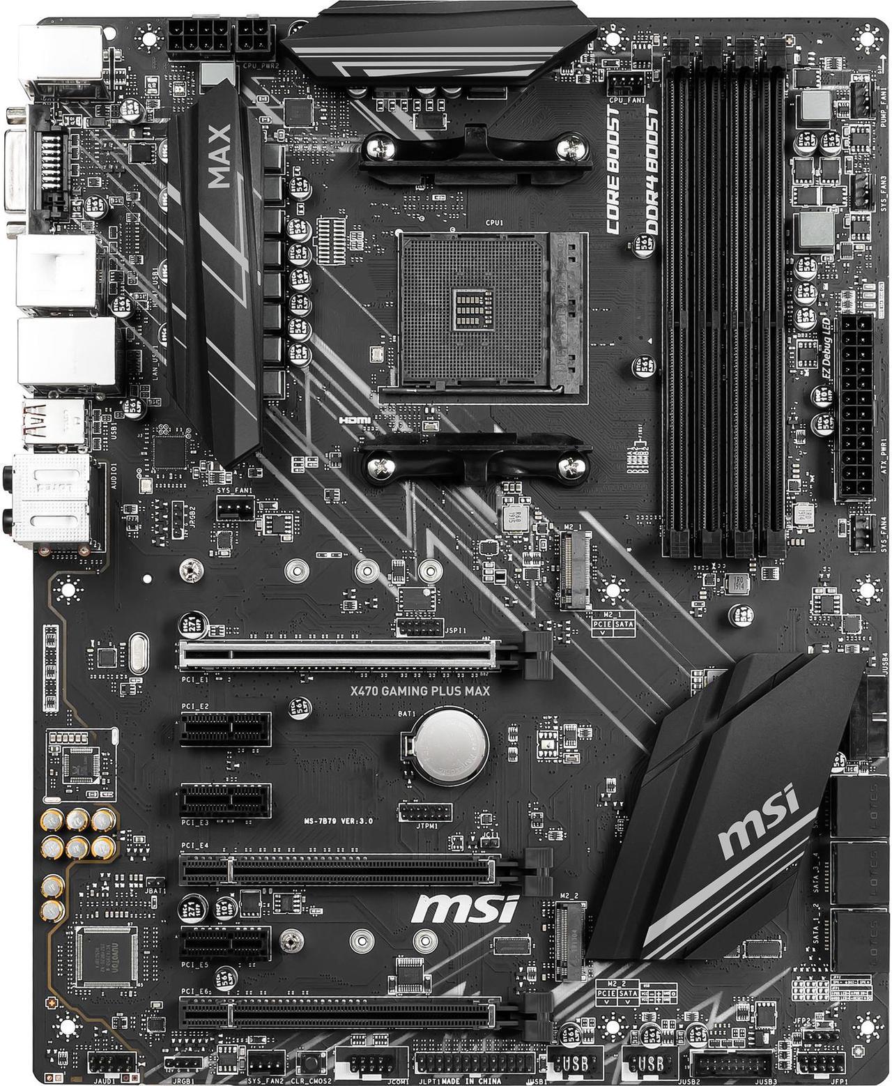 MSI X470 GAMING PLUS MAX AM4 AMD X470 SATA 6Gb/s ATX AMD Motherboard