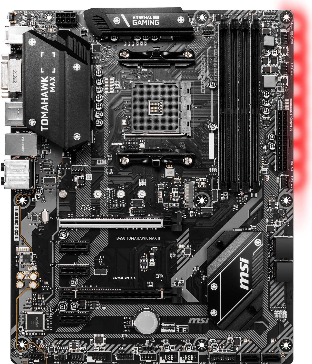 Main image of MSI B450 TOMAHAWK MAX II AM4 AMD B450 SATA 6Gb/s ATX AMD Motherboard